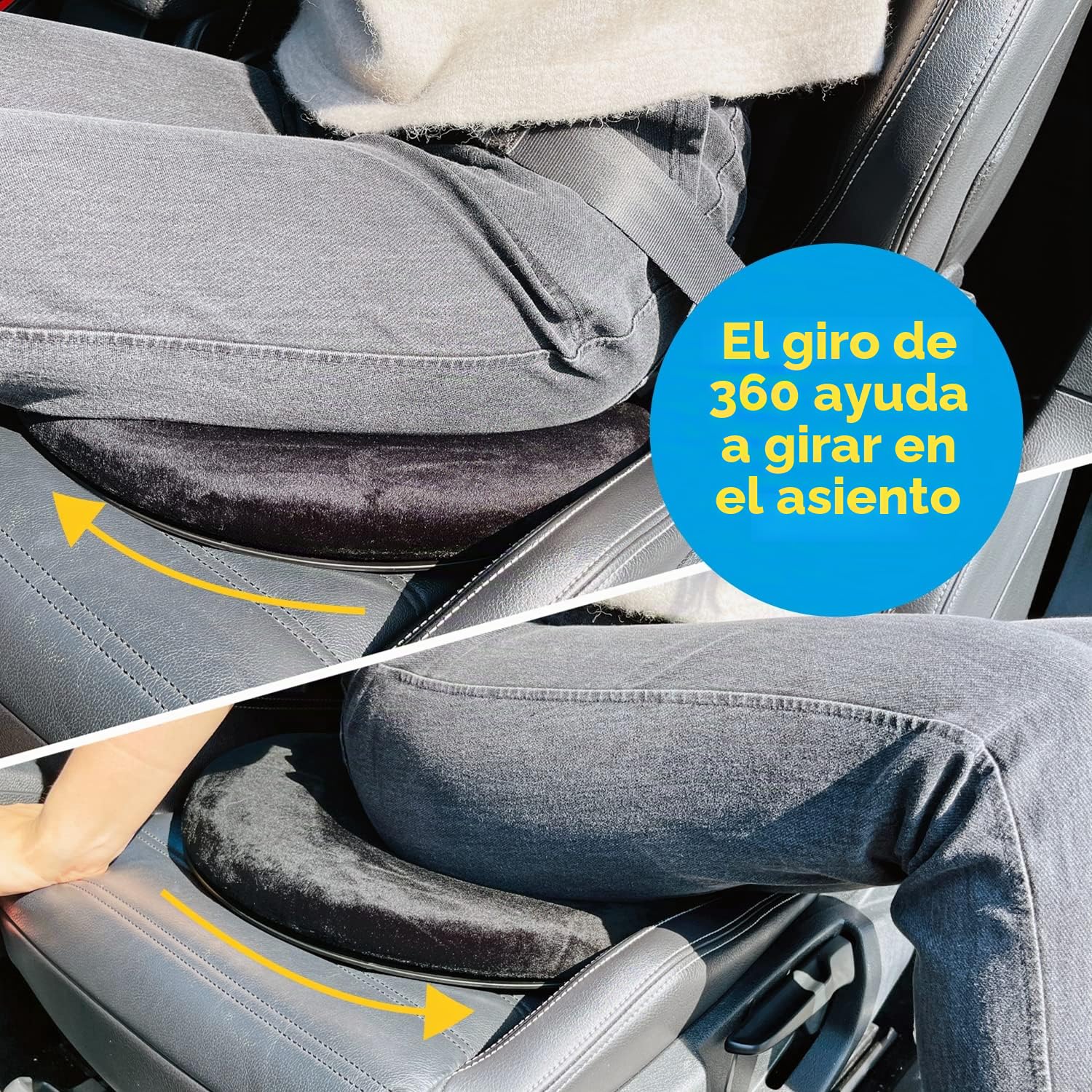 Simply Cojín giratorio universal de 360 grados para silla de coche SSC001, de espuma, color negro