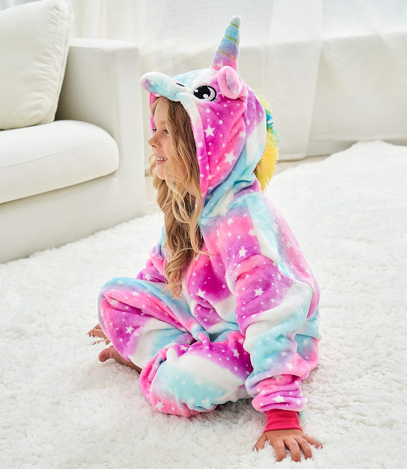 Girls Unicorn Onesie Hooded Animal Costume for Girls - Image 5
