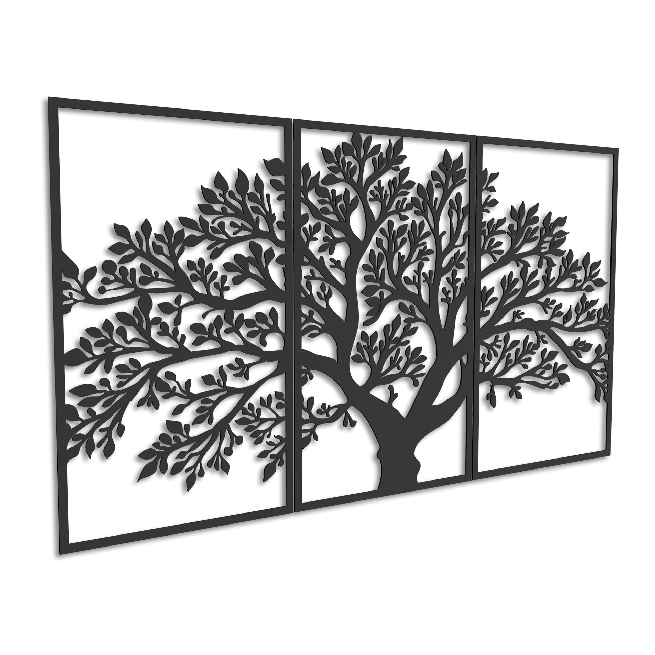 Kajaro Arbre Tableau Mural Bois 3 pièces, 1500x800 mm
