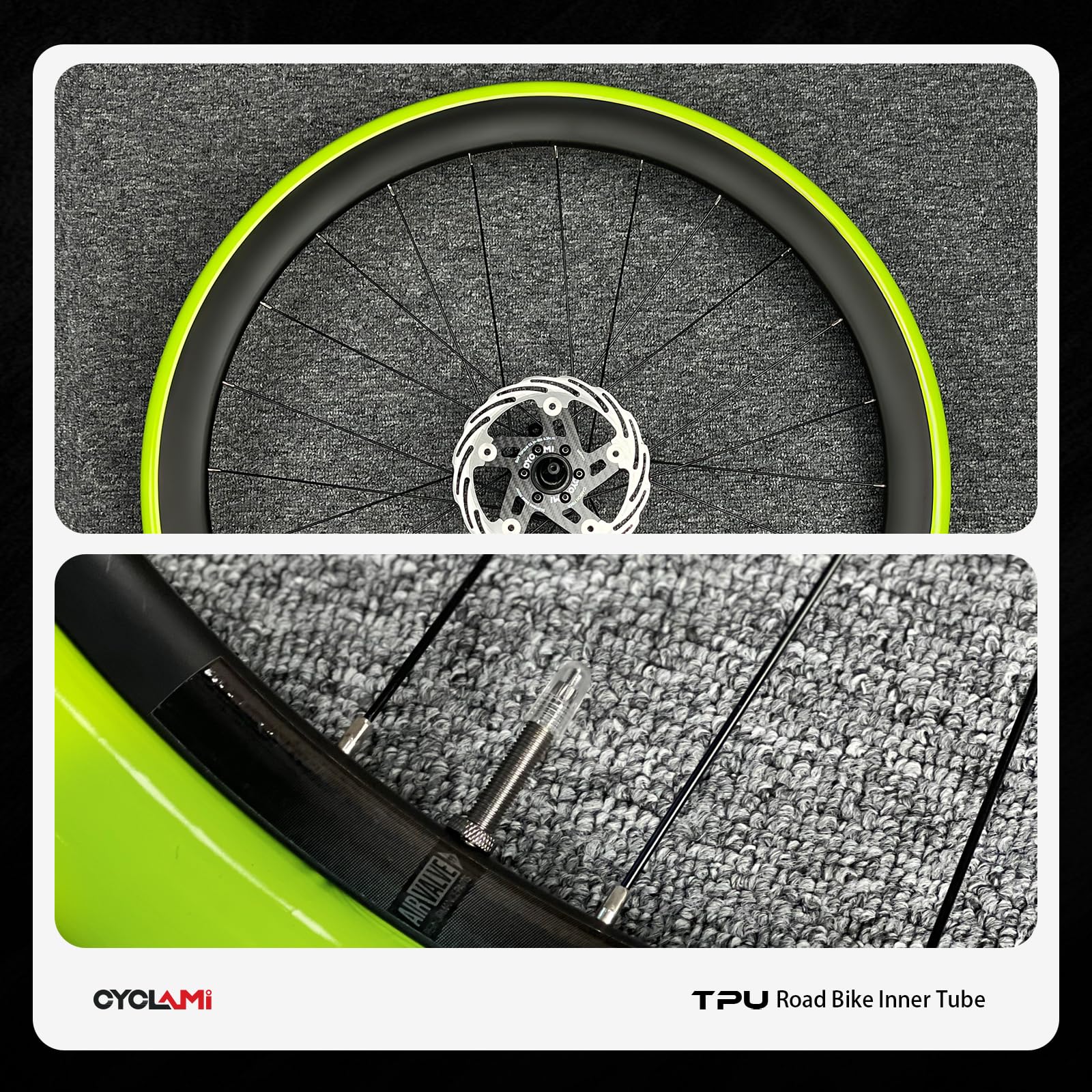 Juego de 4 Cámara de Aire de TPU para Bicicleta 700C×18–32C /MTB29''1.9-2.5 para Metal Extraíble Válvulas Presta 45/60/80mm para Carretera y Montaña