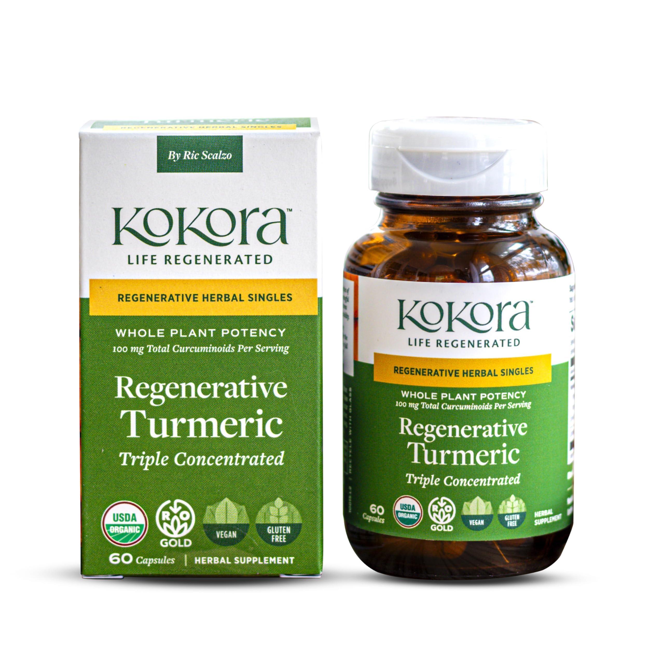 kokora Regenerative Turmeric Curcuminoids Vegan Non-GMO 60 Capsules