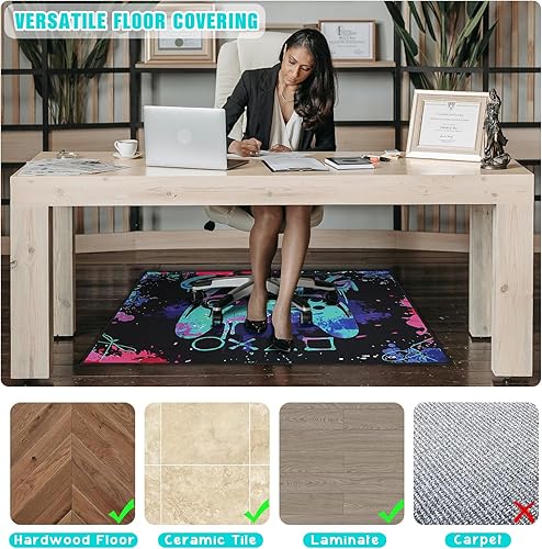 Miniatura 3 de Tapete para silla de juegos para suelo de madera dura, 36 x 48 pulgadas, alfombra para silla de oficina para sillas rodantes de juegos, escritorio