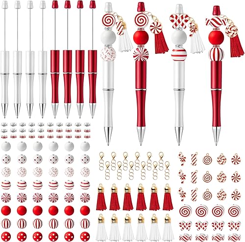 Miniatura 1 de W1cwey Juego de 162 bolígrafos de plástico con cuentas, taza de café, juego de 12 bolígrafos de plástico, para esposa, mamá, jefe, mamá, necesita,
