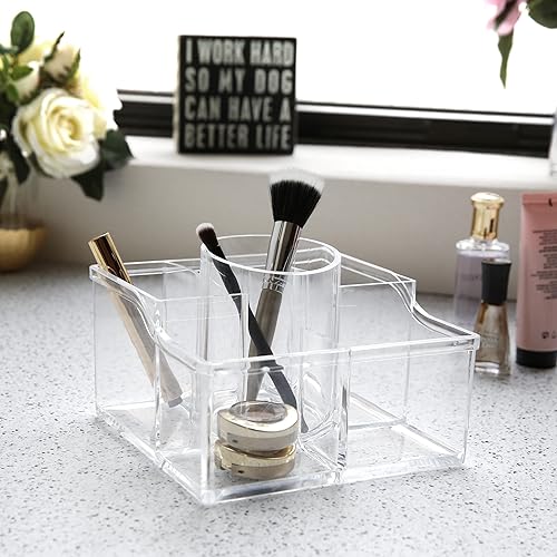 Miniatura 4 de BINO 'The Heiress' - Organizador de joyas y maquillaje, 6 compartimentos, transparente y transparente, para cosméticos