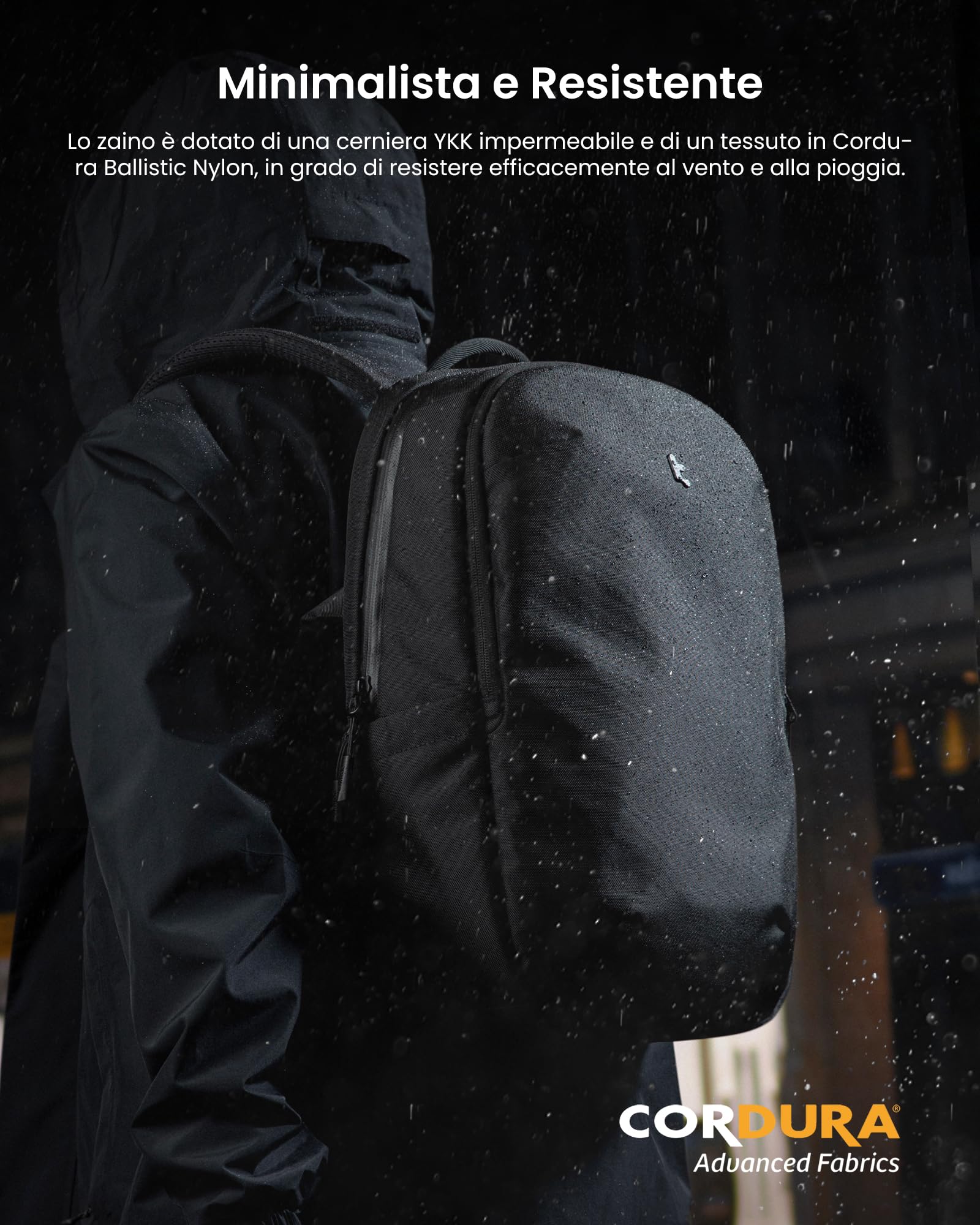 tomtoc Zaino per Laptop da 15,6 Pollici, Zaini da uomo Daypack per Lavoro Affari ogni giorno, idrorepellente Uomini Zaino Daypack, 20 Litri, Nero