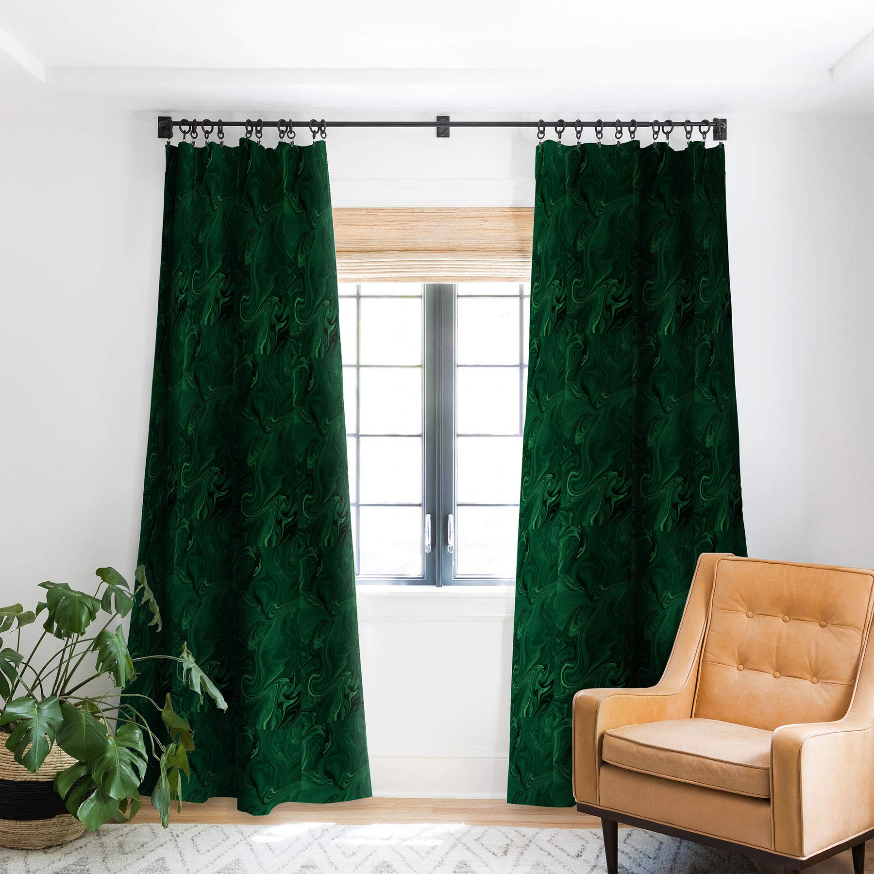 Society6 Sheila Wenzel-Ganny Emerald Green Abstract Blackout Curtains, 50" x 96"