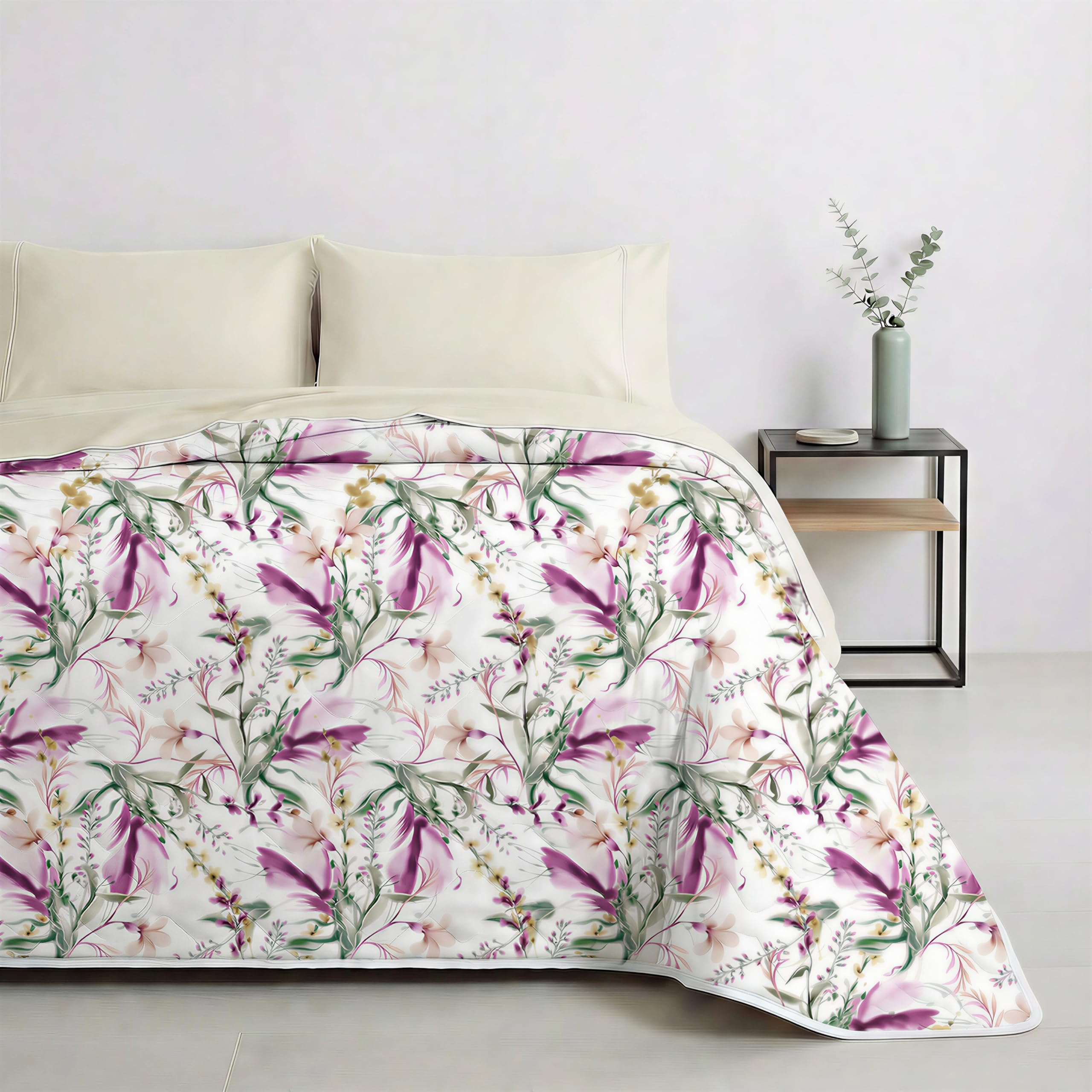 Colcha para primavera y verano Mahome fucsia ligera de 220x260 cm