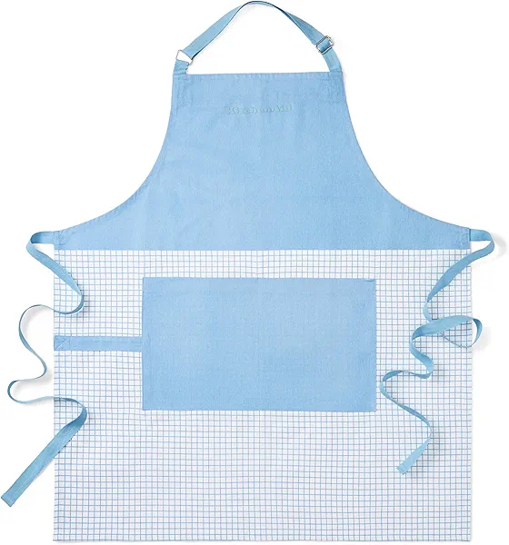 KitchenAid Gourmet Series Gridlines Big Chef Apron, Water & Stain Resistant, Adult-Sized 32"x28"