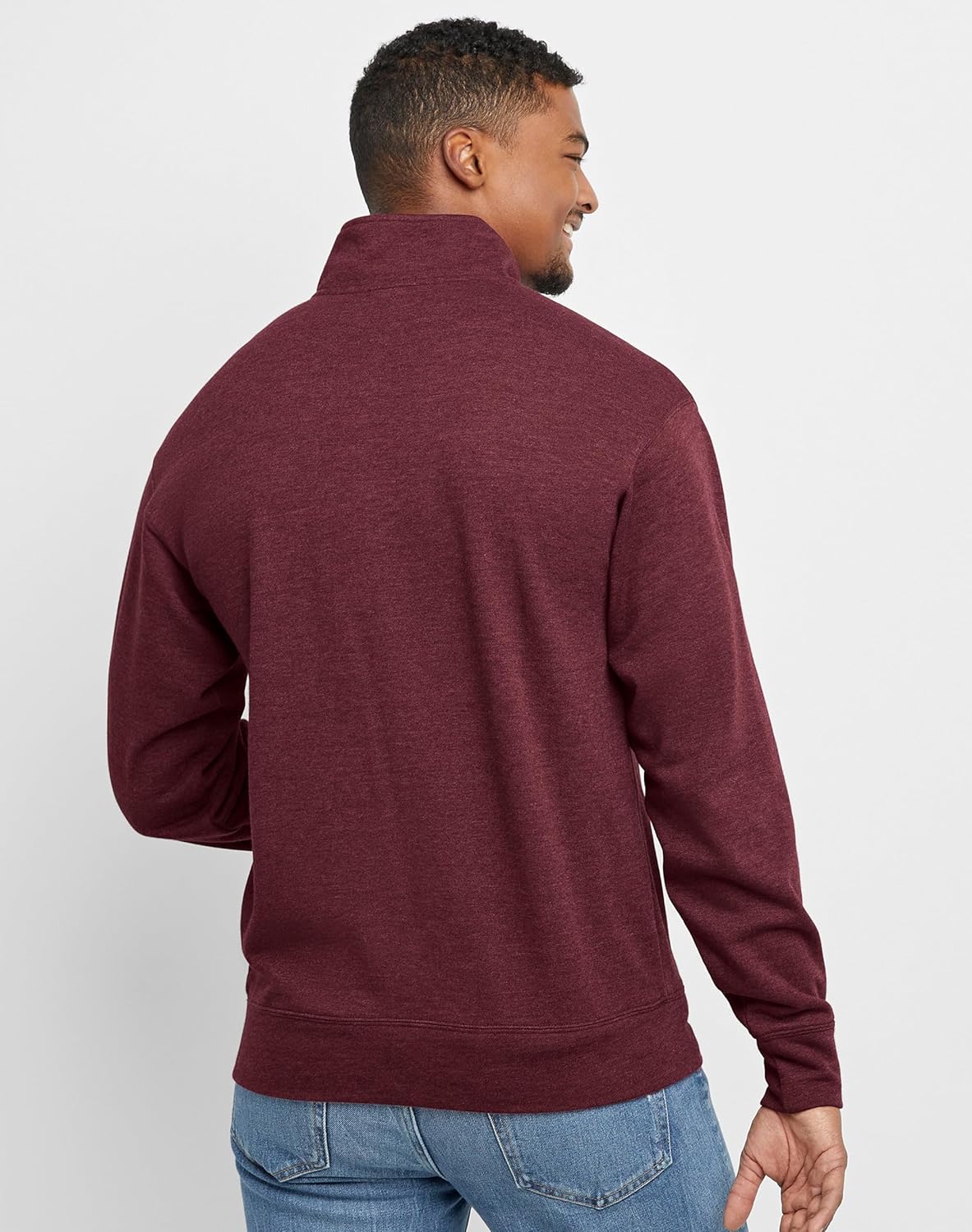 Hanes mens Originals French Terry Hoodie, Quarter Zip Pullover, Lightweight Fleece - Image 2