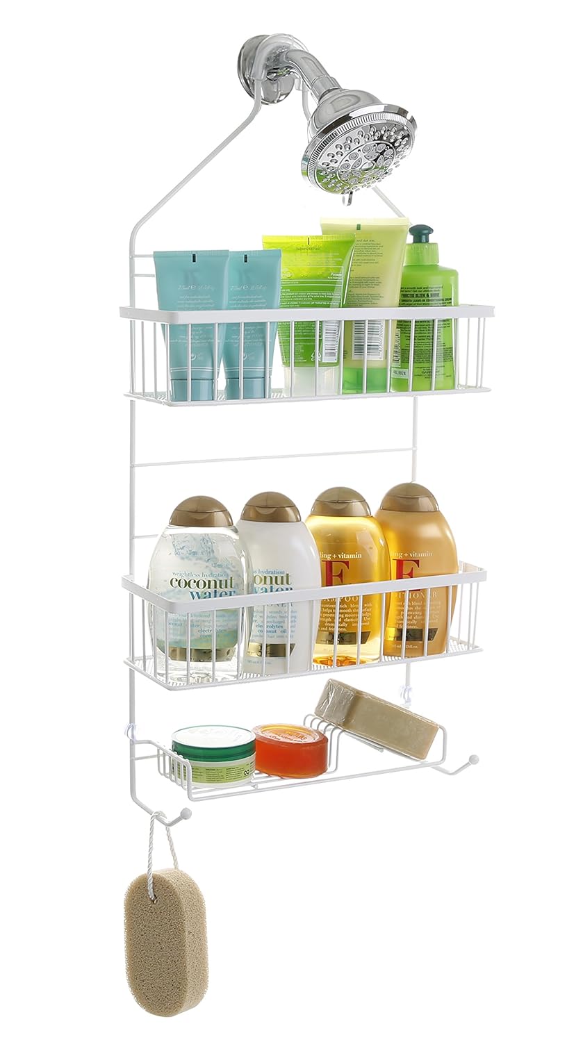 BINO 'Madison' RustResistant 3Shelf OvertheShowerhead Caddy, White