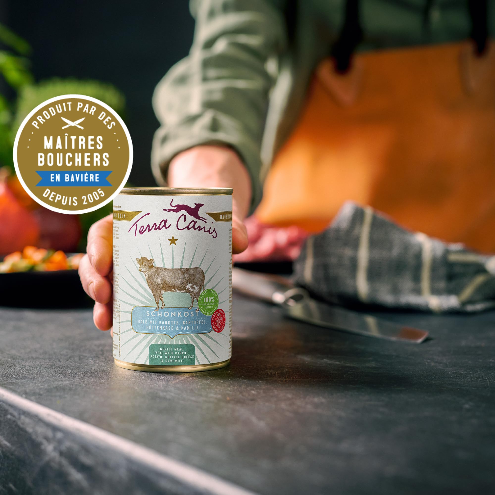 Terra Canis Veau, Carotte & fenouil - Aliments Gentle Meal régime Gastro-intestinal, 6x800g I Aliment pour Chien 1re qualité, 100% aux Standards de l’Alimentation Humaine I Pauvre en allergènes