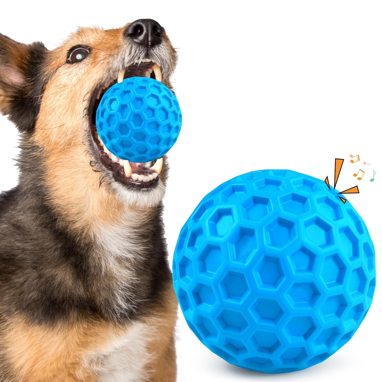 Squeaky Dog Toys for Aggressive Chewers Indestructible Dog Balls for Aggressive Chewers Squeaky Balls for Dogs Interactive Toys