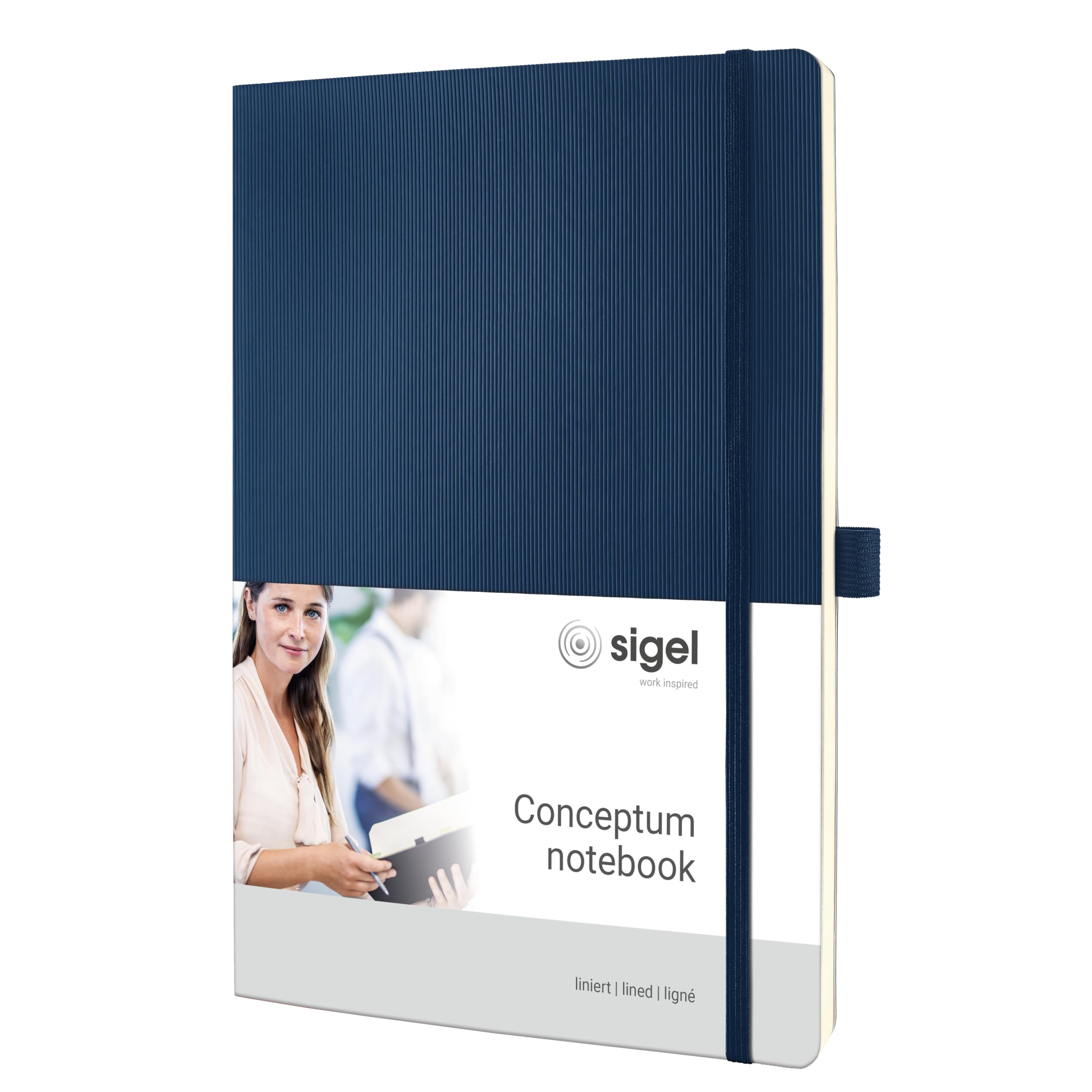 SIGEL CO317 Taccuino premium a righe, A4, copertina flessibile, blu, Conceptum