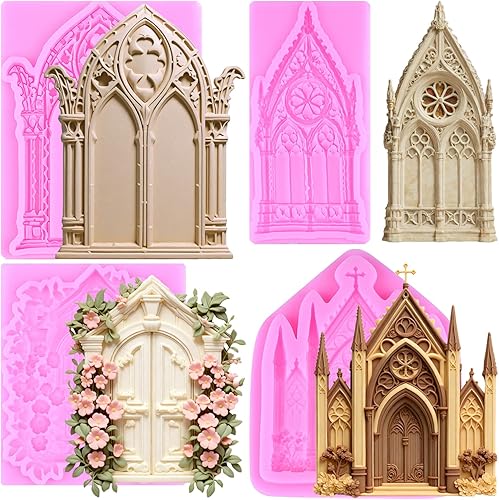 Miniatura 10 de ZiXiang Molde de silicona para puerta y ventana, moldes de fondant, molde de flores, marco de pastel, moldes de silicona para decoración de pasteles