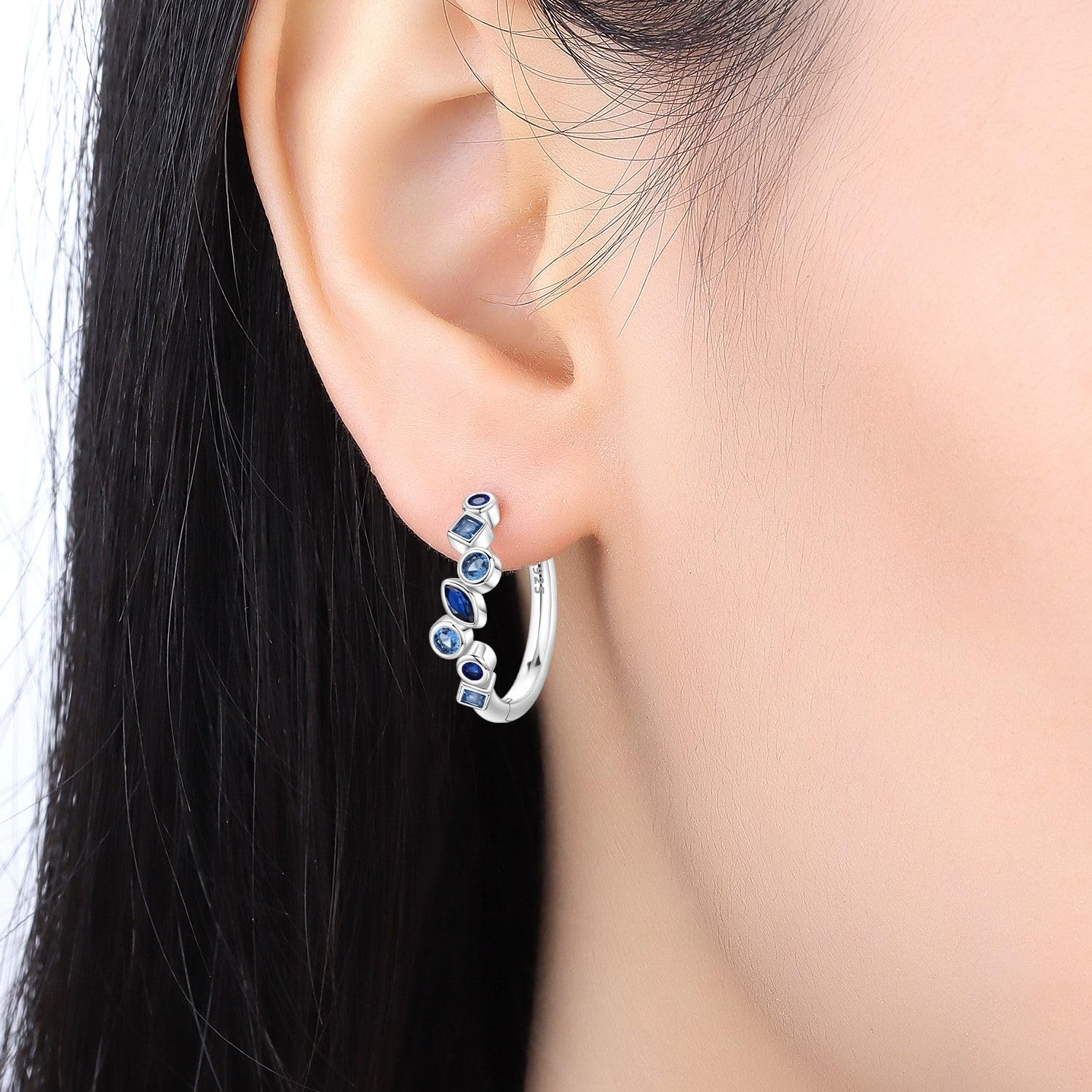 Earrings for Women 925 Sterling Silver Hoop Earring Colorful Cute Fashion Hoop Earrings Graduation Birthday Jewelry Gifts for Women