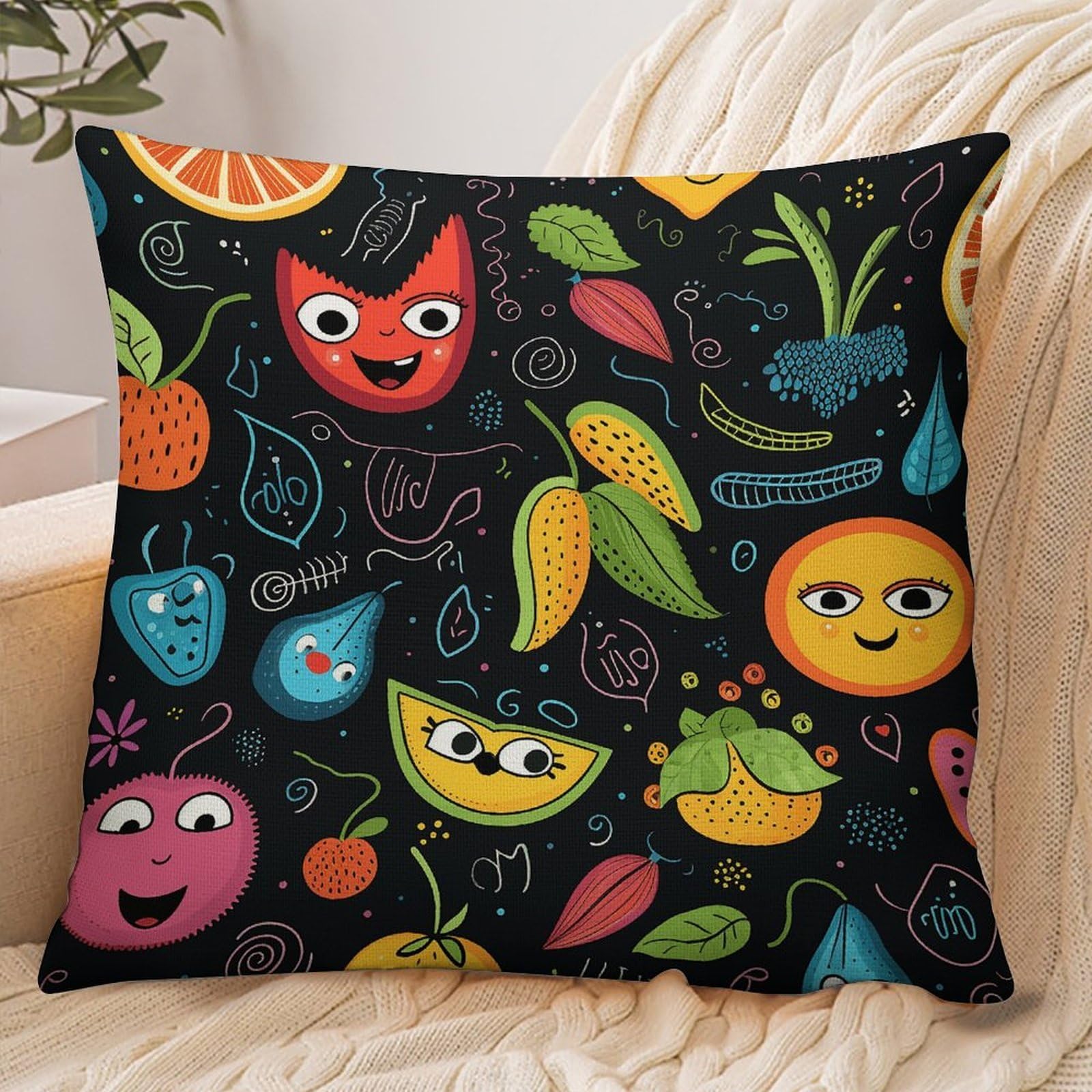 Fekiloot Style Fruits And Butterflies Pillowcase Pillow Sham Pillow Case