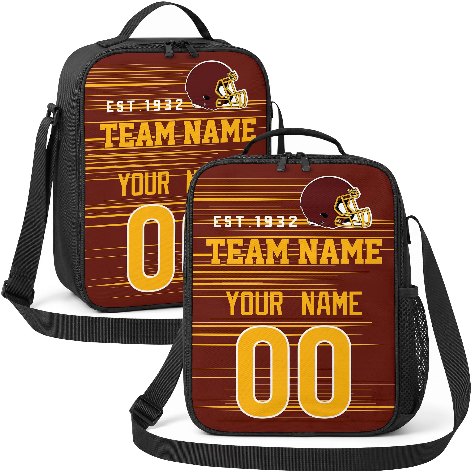W Lunch Bag Custom Name and Number Personalized Gifts