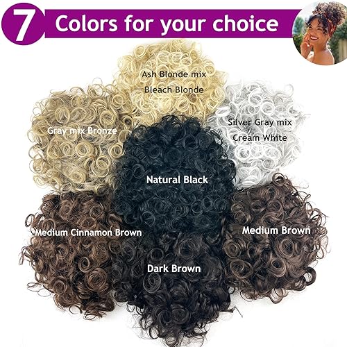 Miniatura 8 de Moño desordenado con cordón elástico, moño rizado y suelto, 3.00 oz, extensión de moño grande, extensión de moño con clip, extensión de cola de