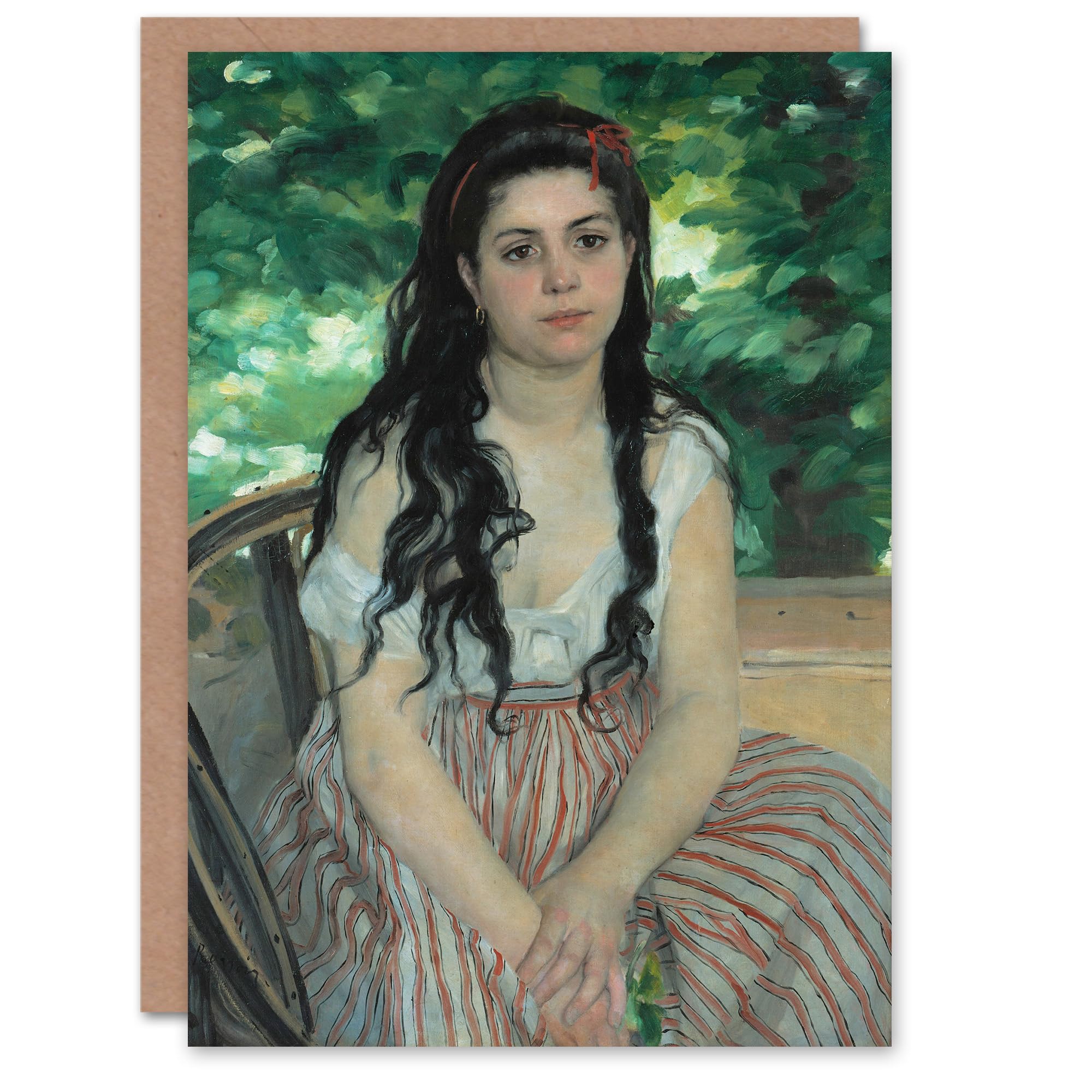 Artery8 Greeting Card - Pierre Auguste Renoir Art In the Summer Portrait