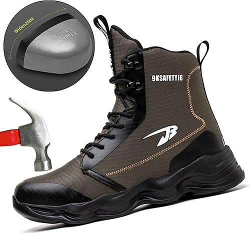 Miniatura 2 de Nutropa Botas de punta de acero para hombres y mujeres, zapatos ligeros de trabajo y seguridad, protección al aire libre, calzado a prueba de