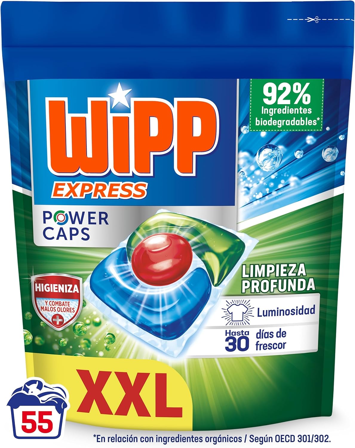 55 cápsulas de detergente Wipp Express Power Caps por 9,99€ ¡¡59% de descuento!!