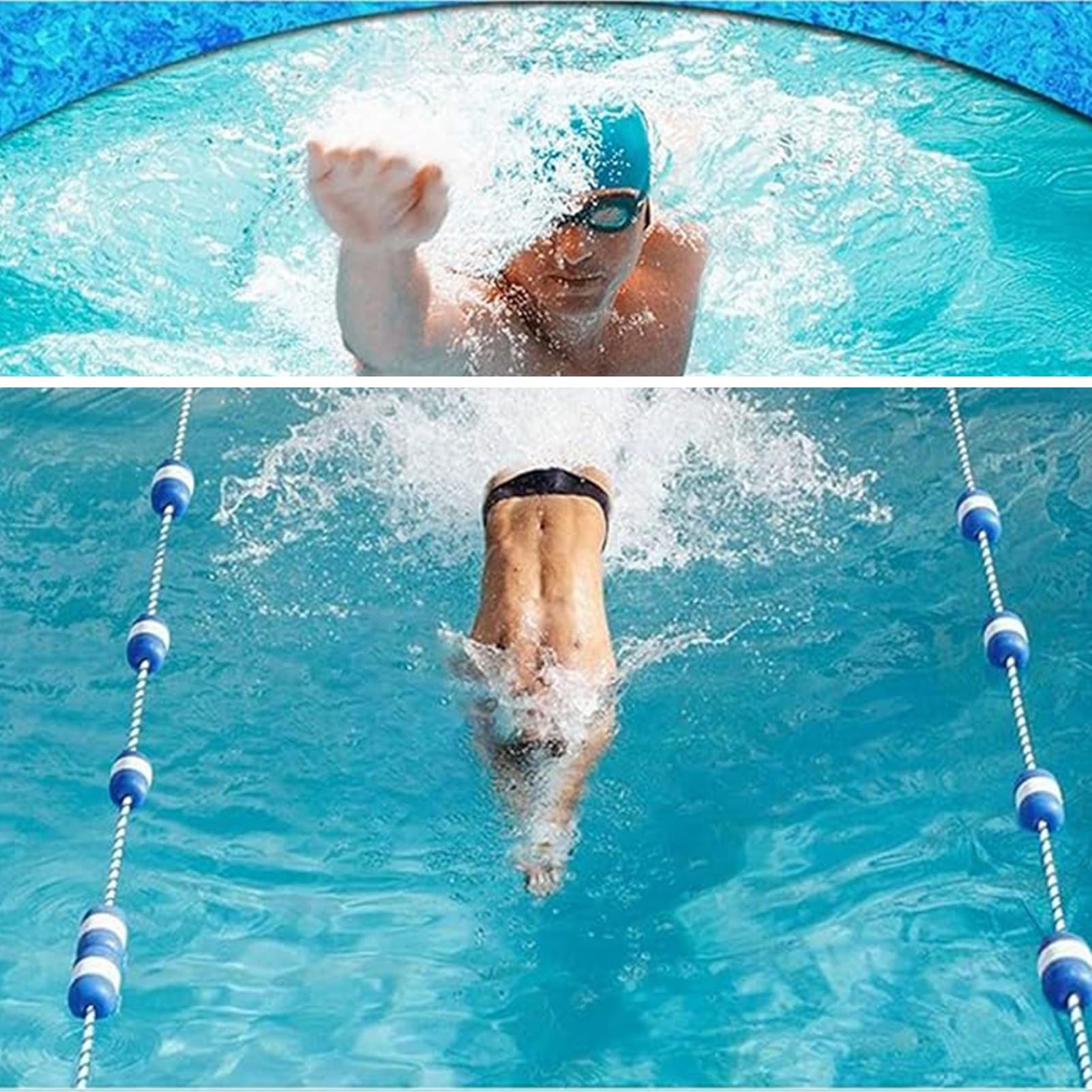 Générique Barrière de sécurité Personnalisable pour Piscine, Corde Flottante de 1 à 18 m avec 2 Crochets, Balise pour la Plage et la Piscine (3 m de Longueur) – Sécurité renforcée pour Les Enfants et
