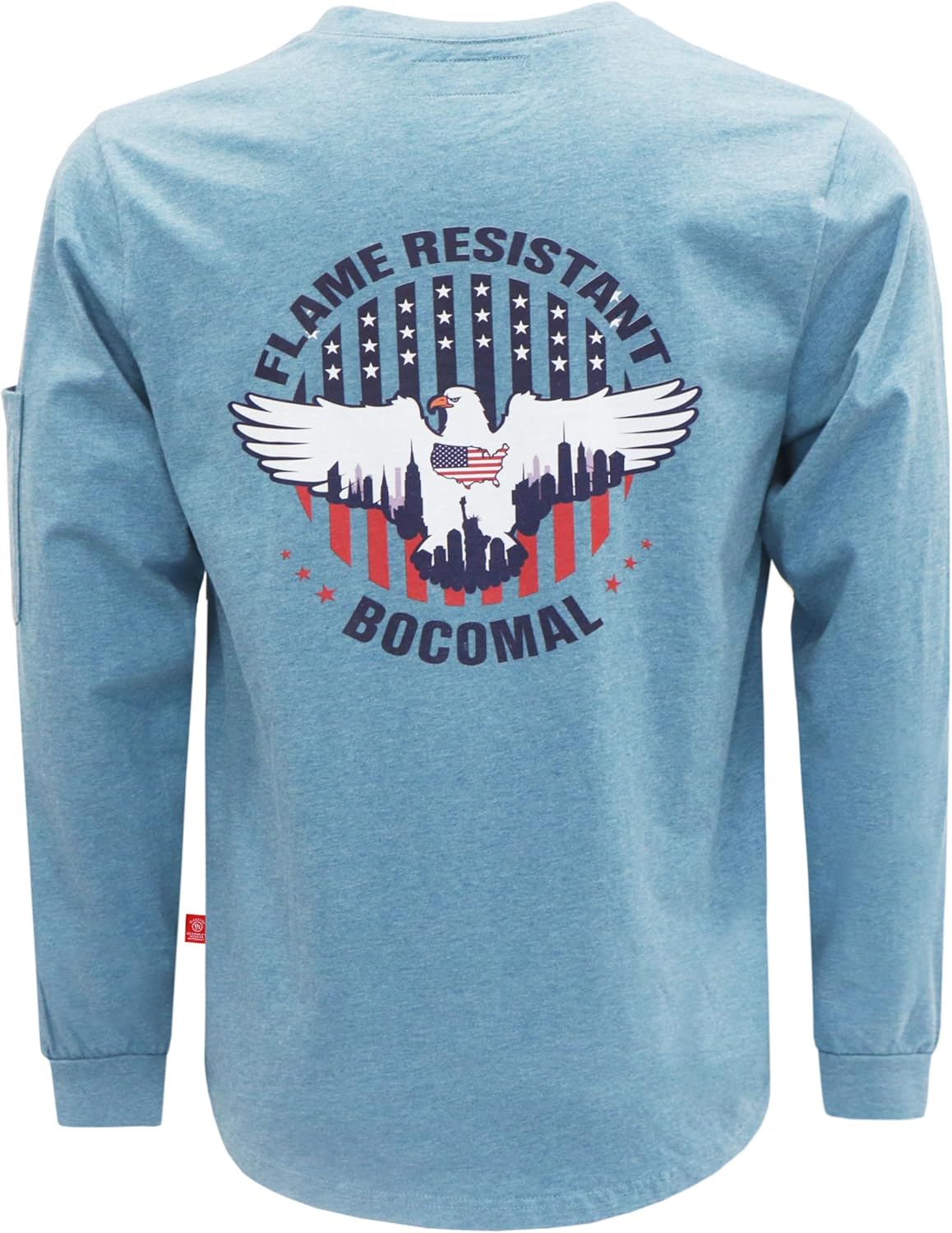 BOCOMAL FR Shirts Heather Series 6oz Flame Resistant T Shirt NFPA2112 CAT2 Fire Retardant Crew Work Shirt