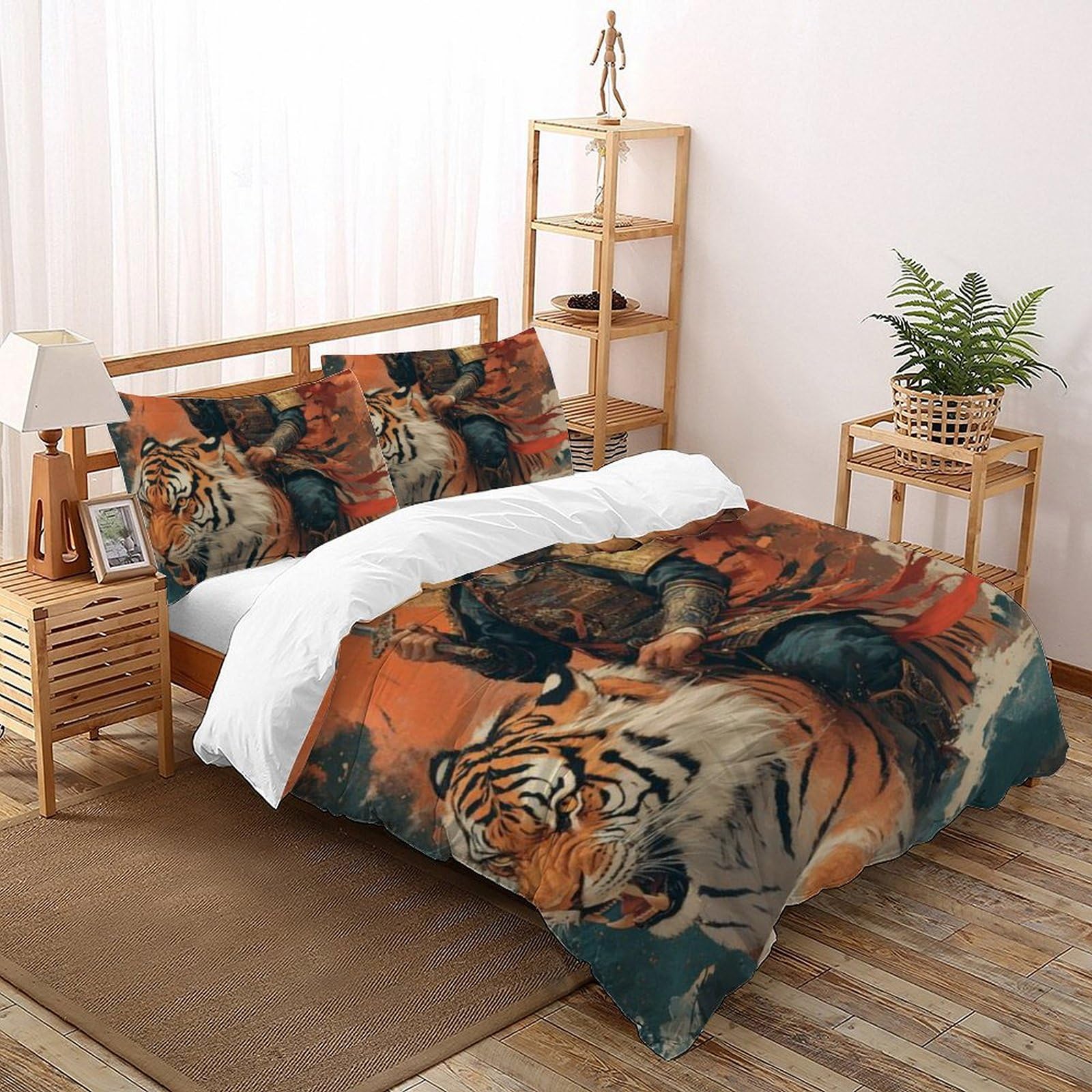 Housse de couette double microfibre 200x200cm motif animaux 3D