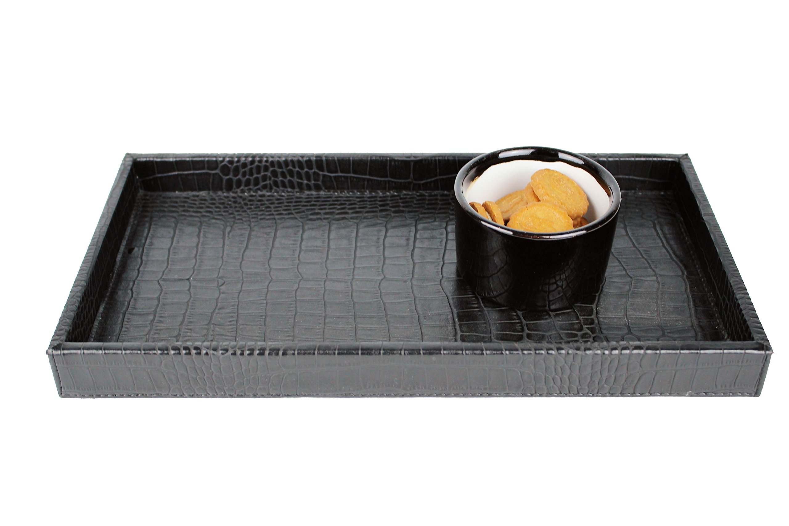 AP-195-A03 Tablett, Kunstleder, schwarz, 36 x 19 x 3 cm