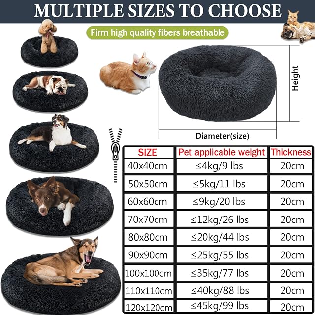 Foto 6 de 7 de KZhanmy Cama de Perros Gatos Grande Pequeño,Cama de Mascotas Calentito Mullida Felpa Cojin Redonda…