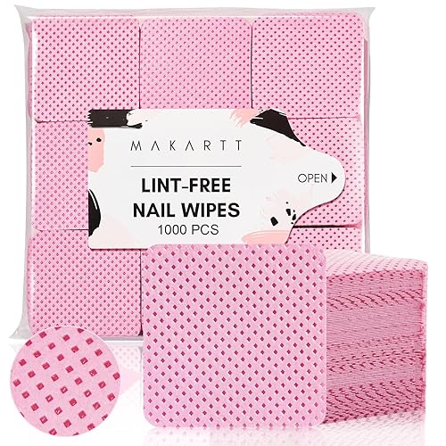 Makartt Lint Free Nail Wipes, 500Pcs Gel Nail Polish Remover Wipes, Super Absorbent Soft Nail Polish Remover Pads, Cleaning Wipes for Nails Glue,