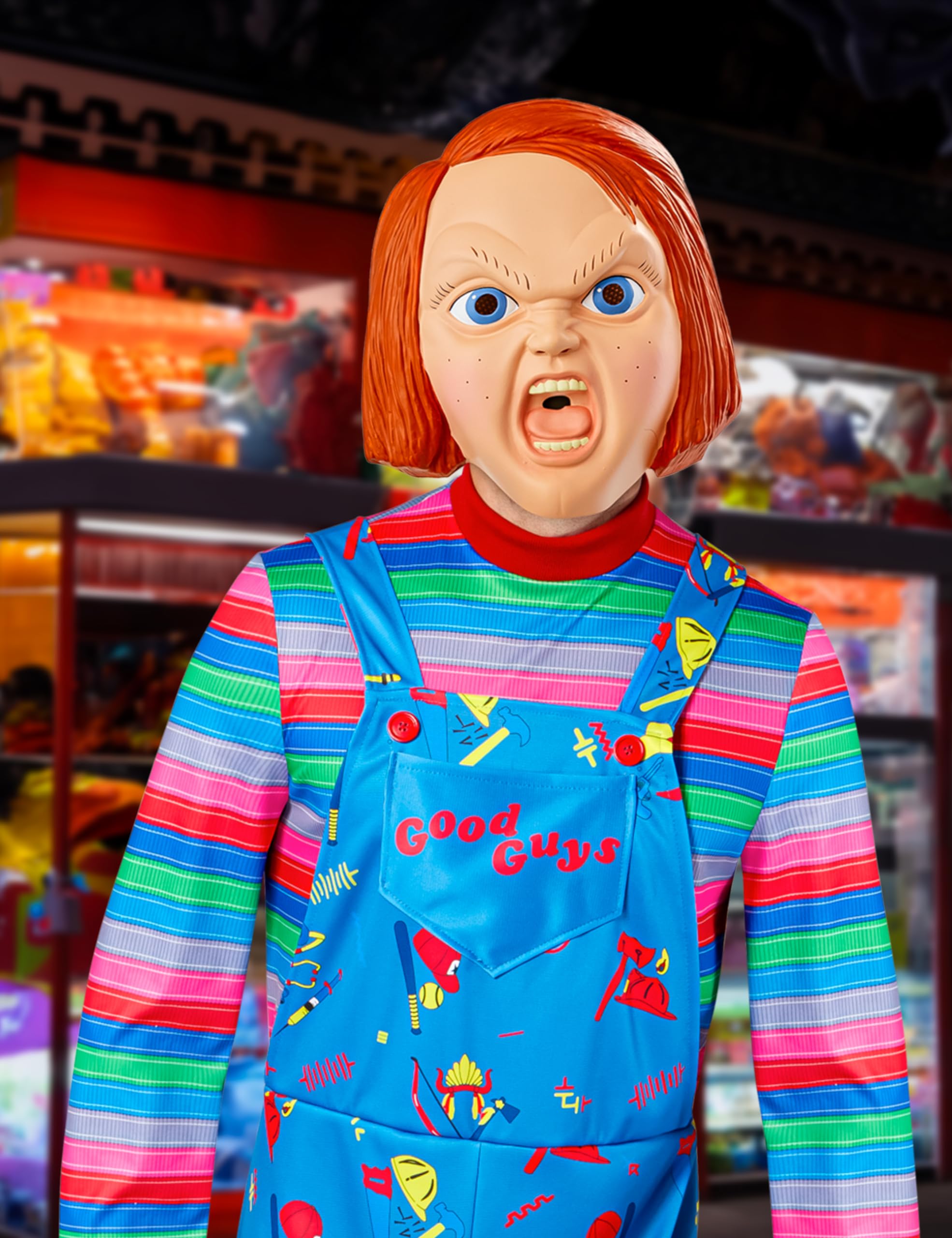 Rubies Oficjalny kostium Chucky, Chucky dla dorosłych, fantazyjna sukienka dla dorosłych, rozmiar M na Halloween