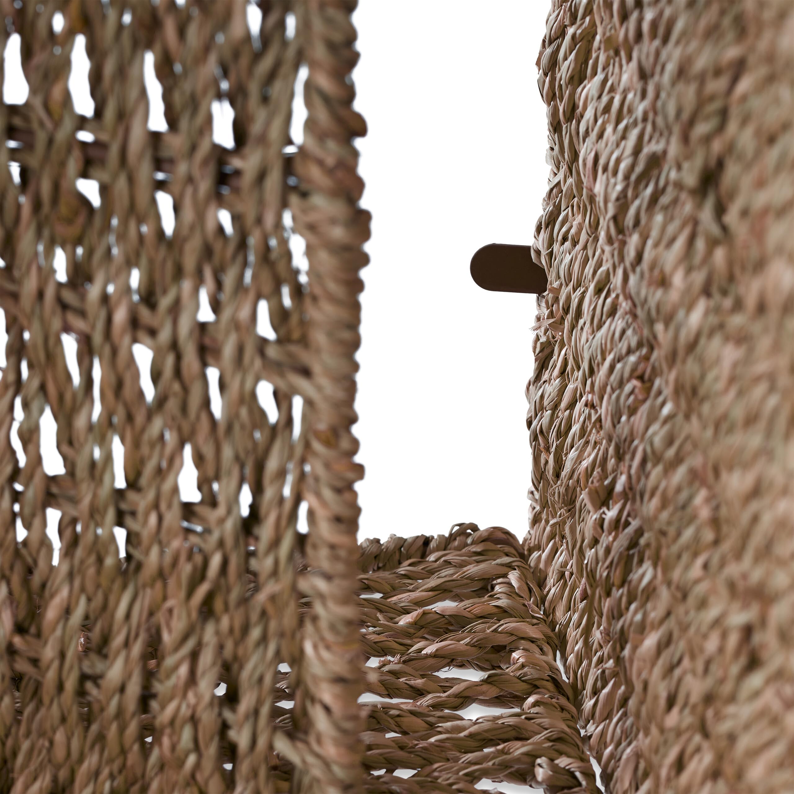 Relaxdays Set 4 Cesti Intrecciati Portaoggetti in Seagrass, 30x30x30cm, Scatola da Scaffale Cubo, Stile Vimini, Naturale