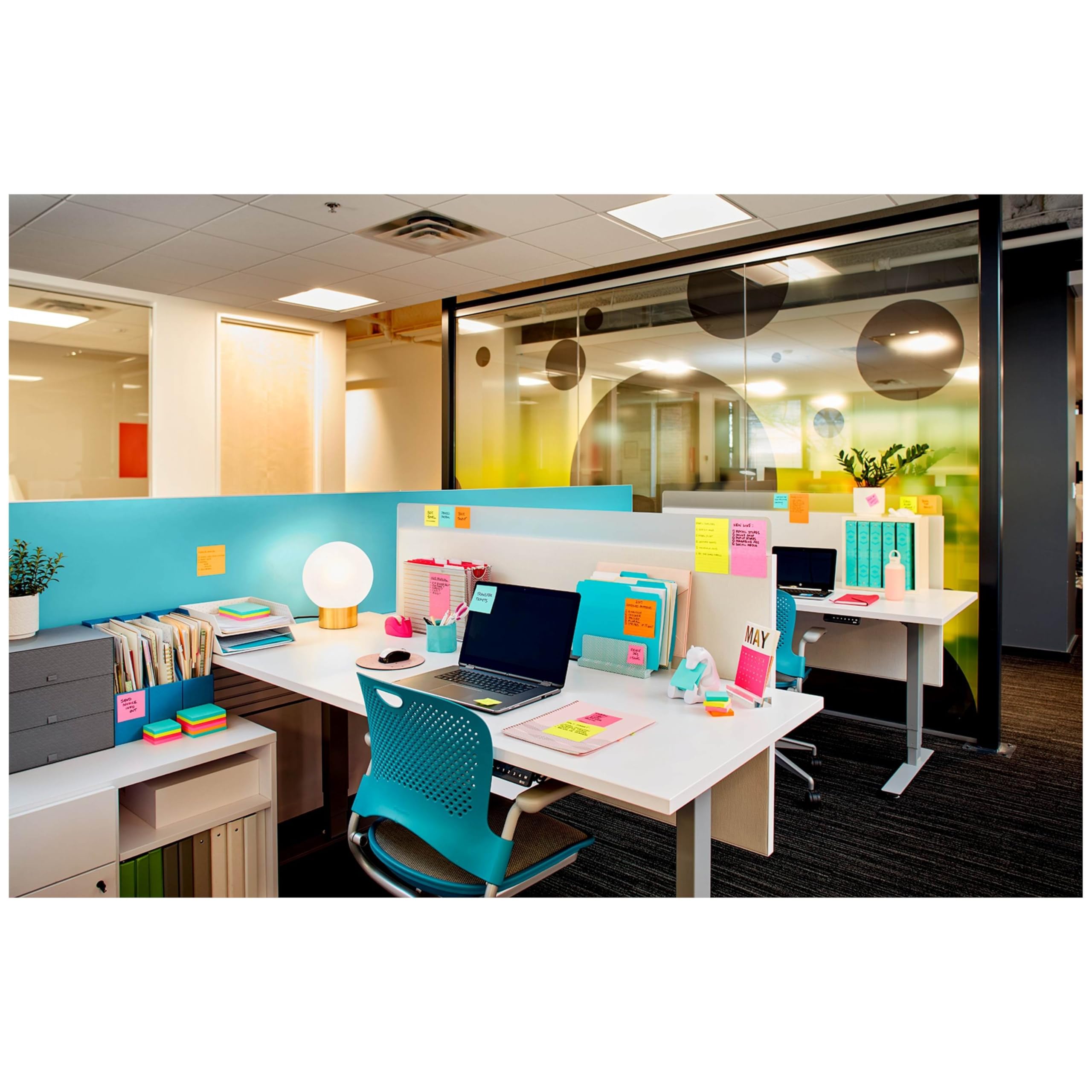 Post-It Super Sticky Notes, 3 in. x 3 in., Miami Collection, 24 Pads/Pack, 90 Sheets/Pad Blu, Verde, Rosa, Giallo 90fogli pouch autoadesiva
