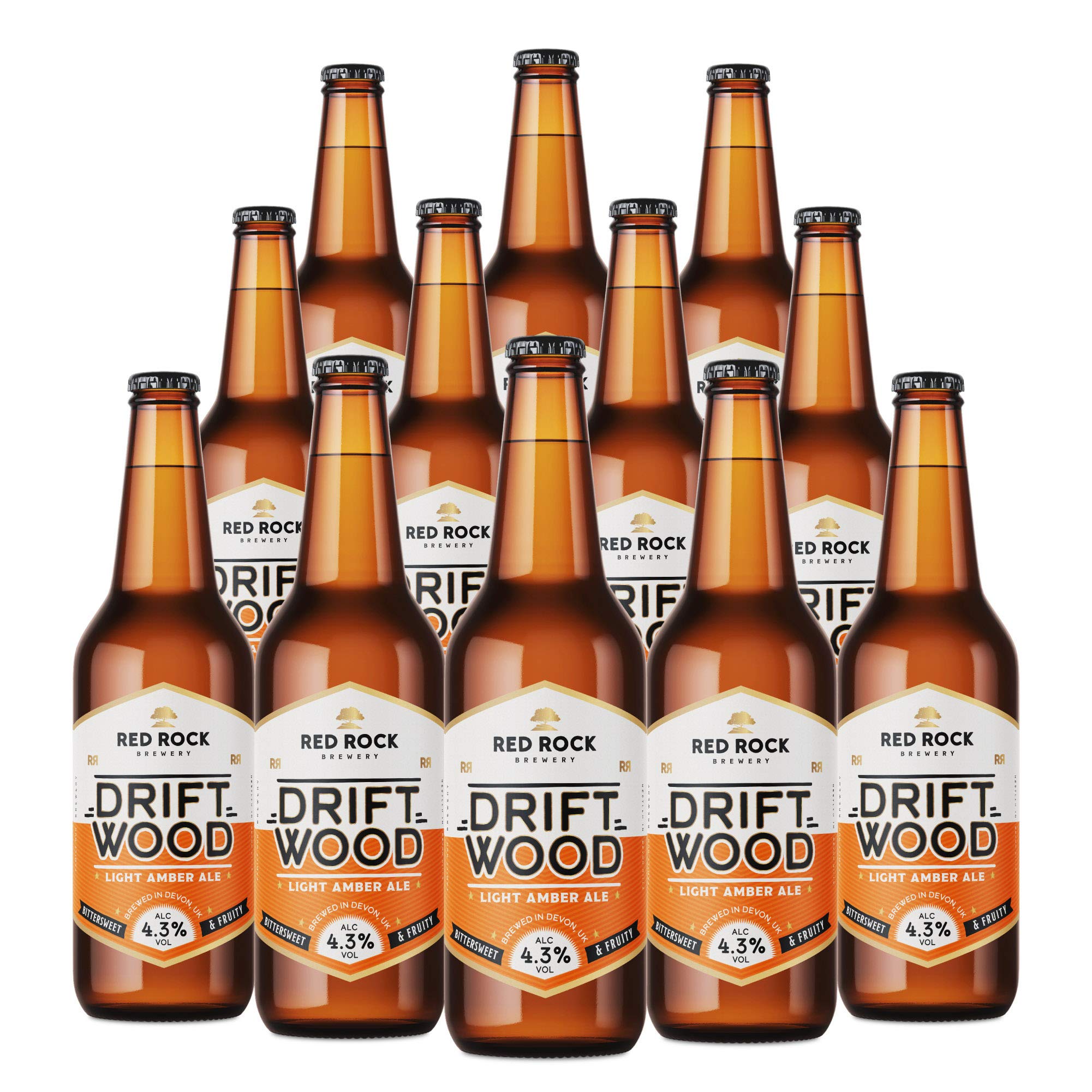 Red Rock BreweryTraditional British Ale - Case of 12x 500ml Bottles of English Beer (Drift Wood 4.3%)