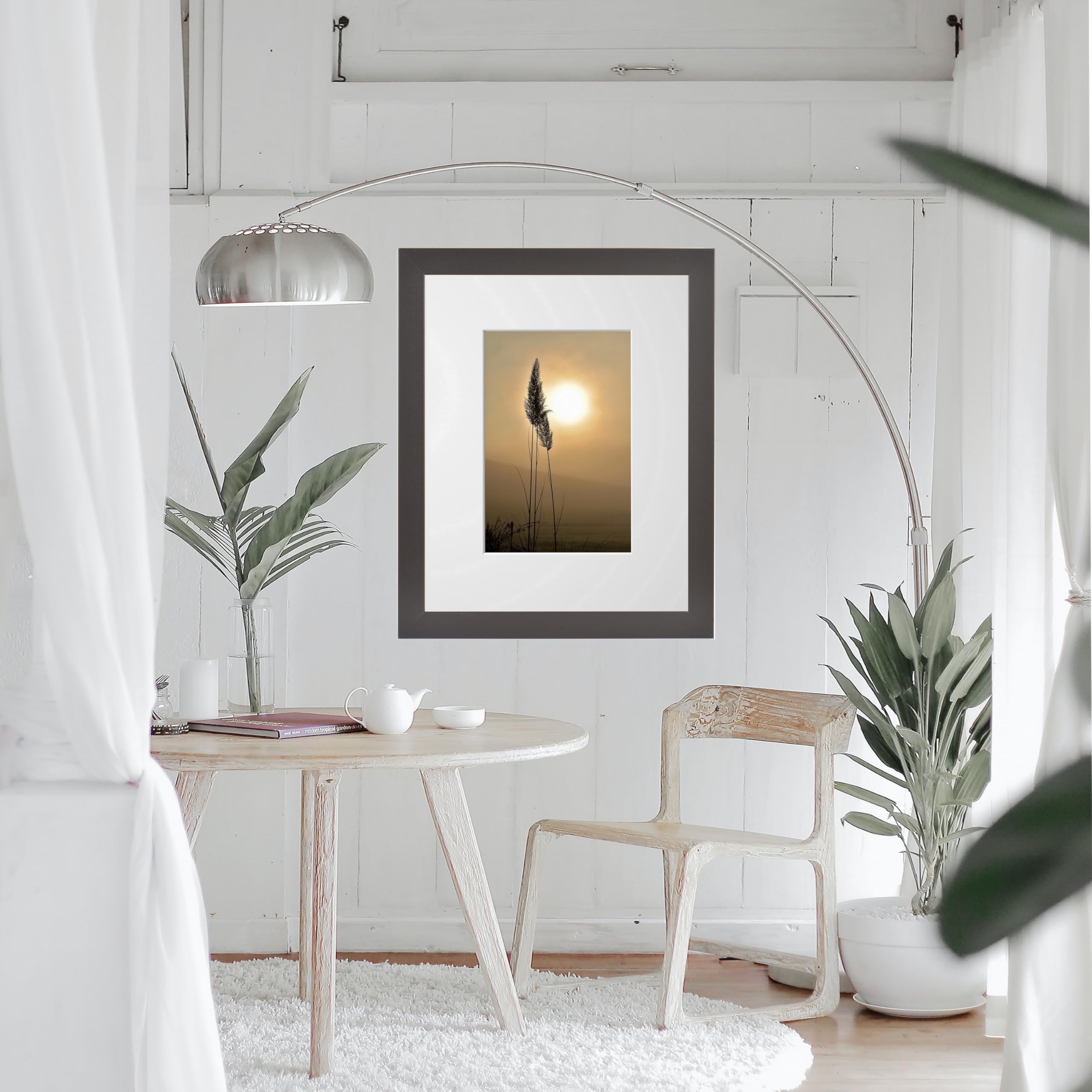 Cadre avec passe-partout et verre anti-reflets 70 x 100 cm (image 50 x 70) - Couleur : noir - Baguette de cadre de 40 mm d'épaisseur