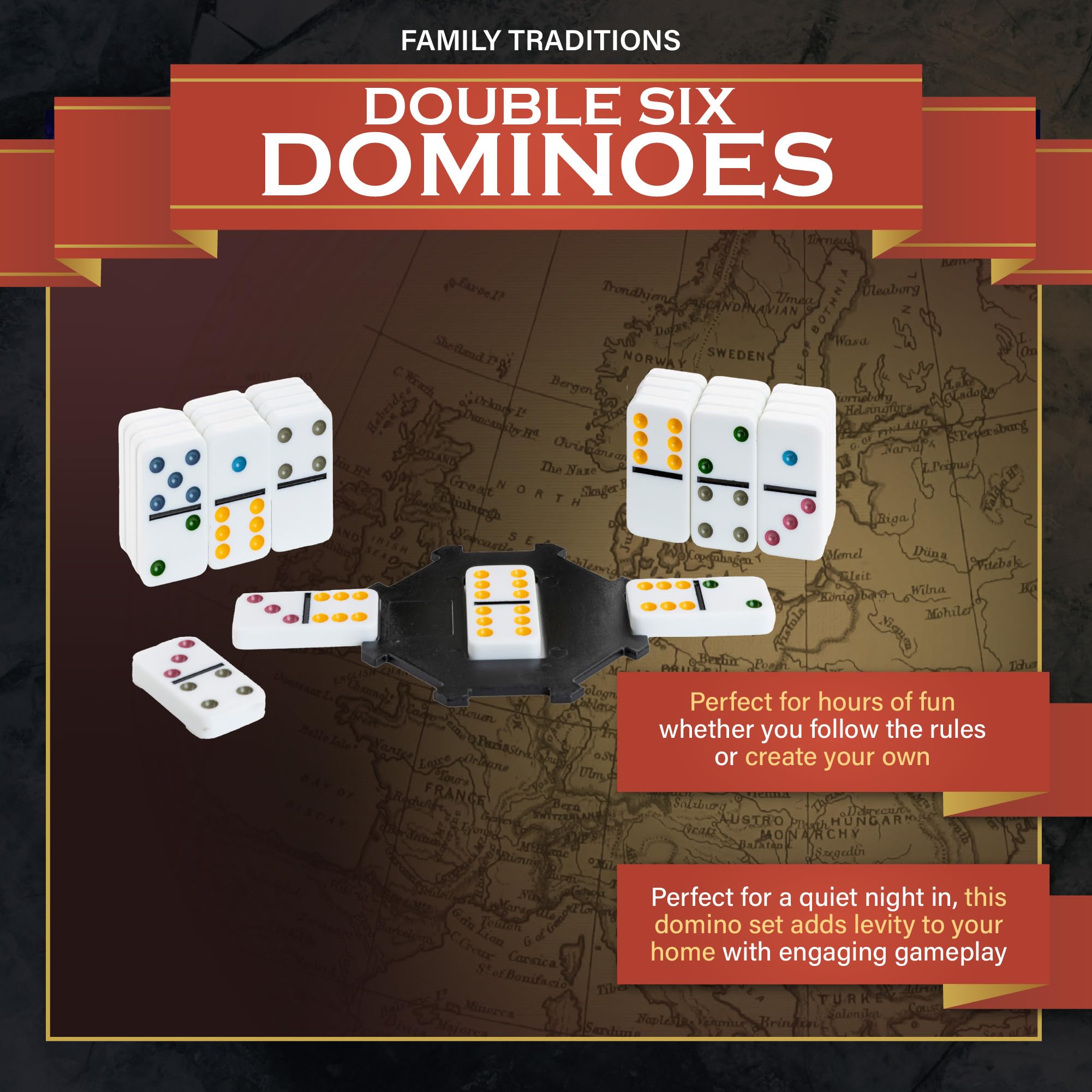 Family Traditions - Juego de dominó (doble 6 unidades) 2
