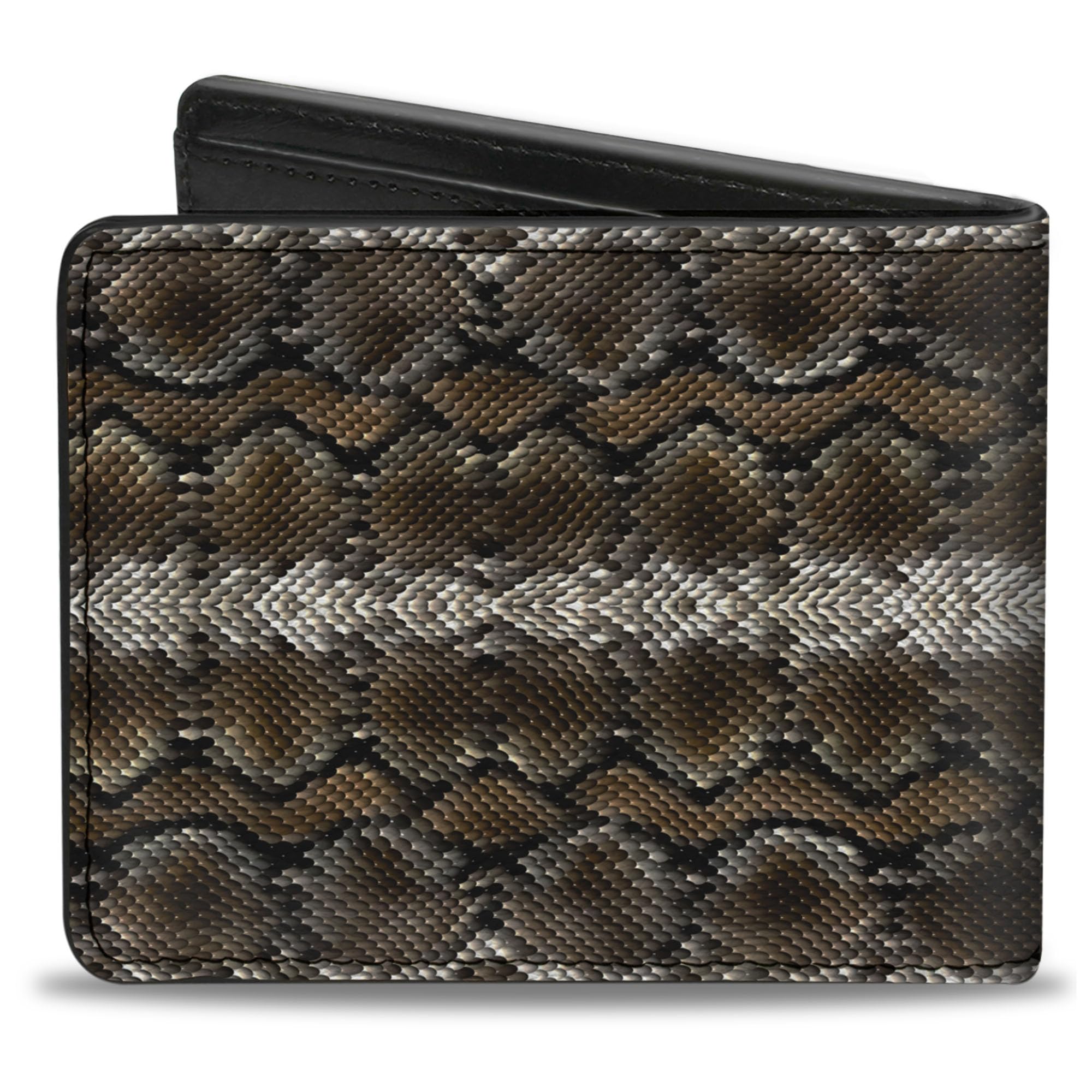 Buckle-Down Men's Wallet, Bifold, Snake Skin, Vegan Leather, 4.0