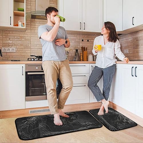 Miniatura 4 de Kitchen Mats for Floor 2 Piece Set Scary Monster Print, Anti Skid Cushioned Water Absorbent Kitchen Rugs Door Mat Floor Mats for Kitchen Sink