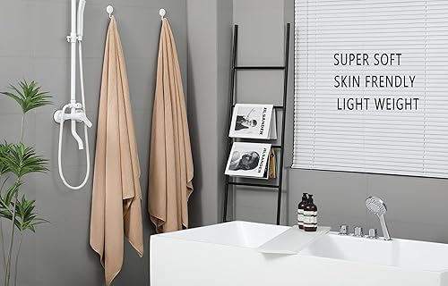 Miniatura 3 de Toallas, juego de 6 toallas de baño extra grandes de 29 x 59 pulgadas, de microfibra súper suave, de secado rápido, para baño, 2 toallas de baño, 2