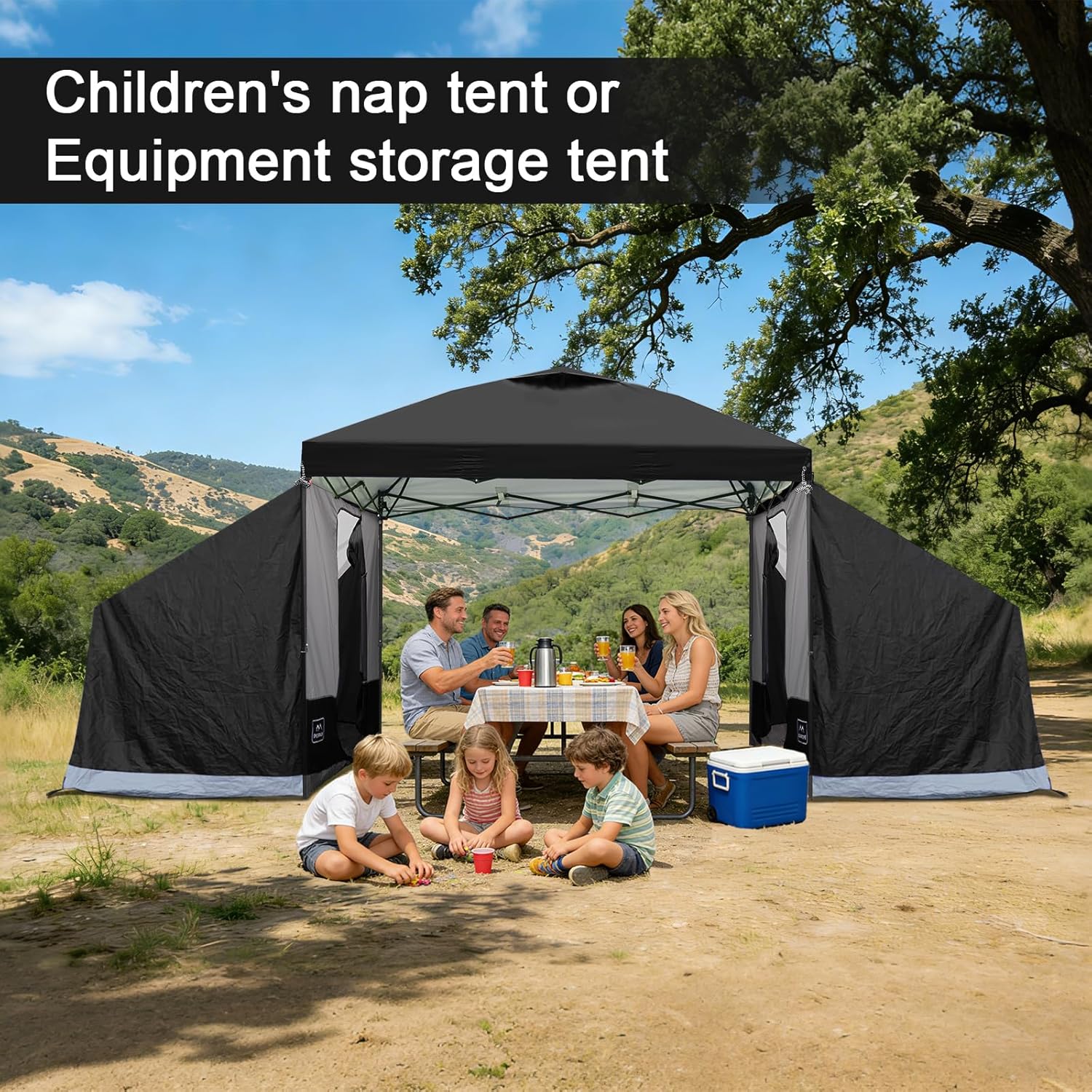 KAMPKEEPER Canopy Side Tent, Camping Canopy Tent for 10x10 Pop Up Canopies, Cube Tents, Gazebo Room Compatible with 10' Wide Canopies(Canopy Not Included)