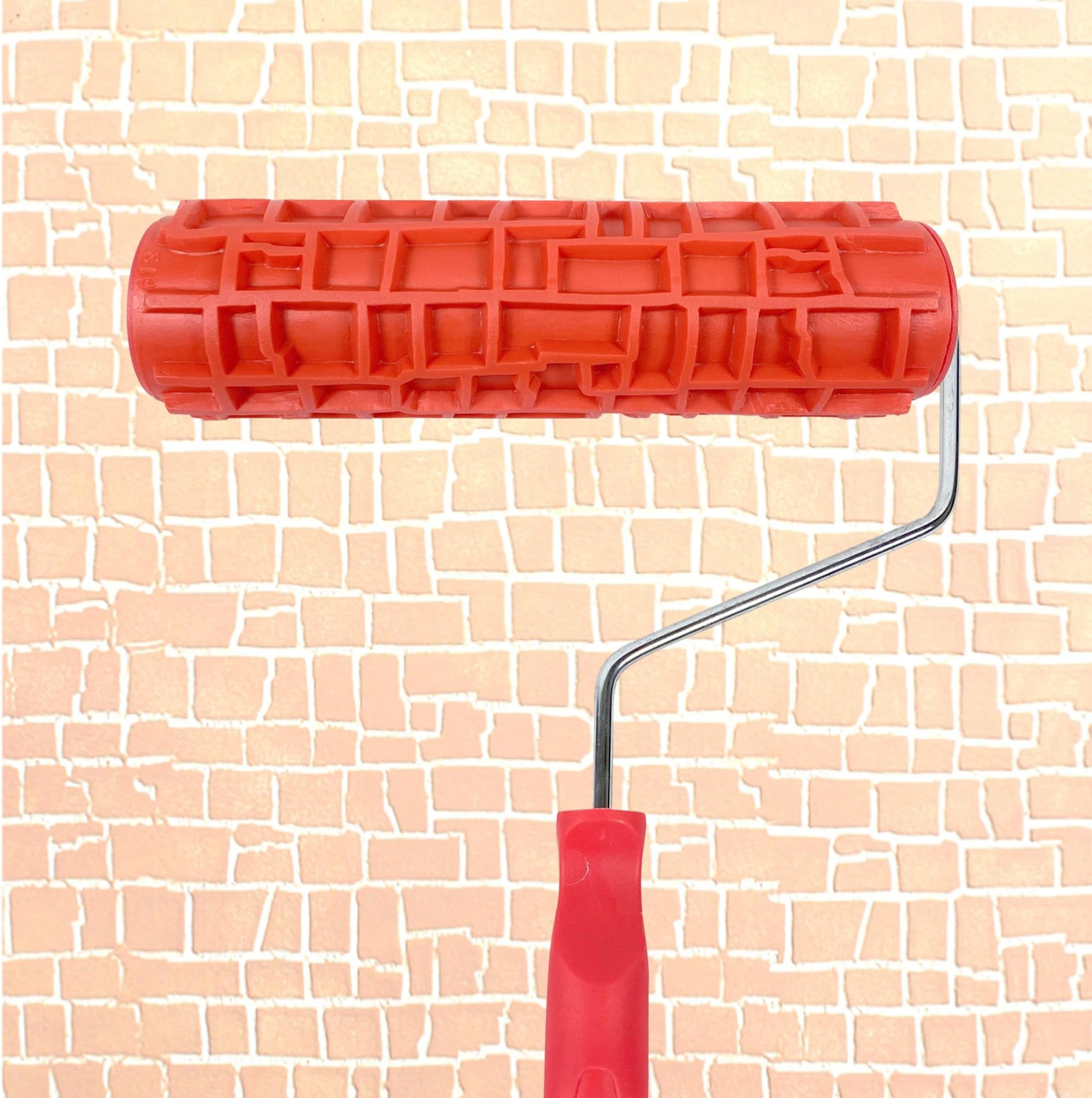 Nichiyo 7'' Patterned Paint Roller for Wall Decoration Classic Brick Embossing Texture Rubber Roller (EG319T)