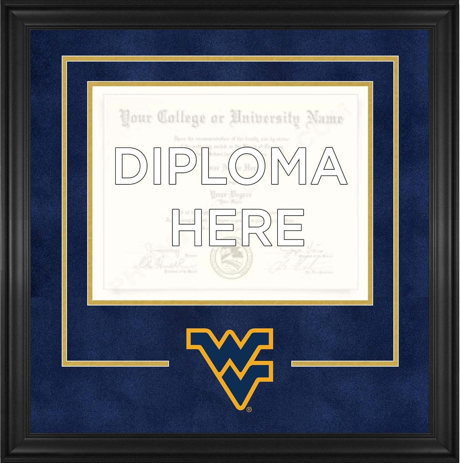 West Virginia Mountaineers Deluxe 11" x 14" Diploma Frame with Team Logo - College Other Display Cases
