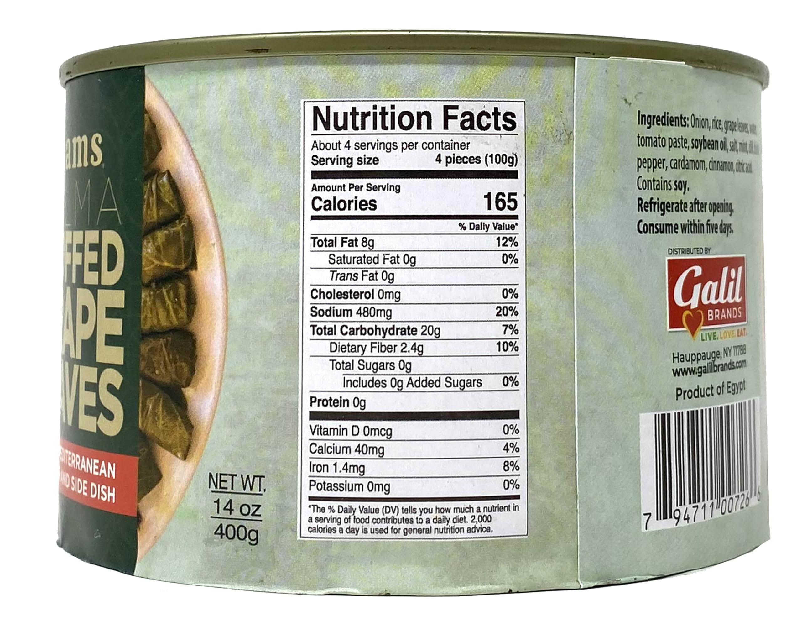 Shams Dolma Stuffed Grape Leaves, Vegan and Kosher Stuffed Grape Leaves, Non-GMO Dolmas, Traditional Recipe 14 Ounce, Pack of 12