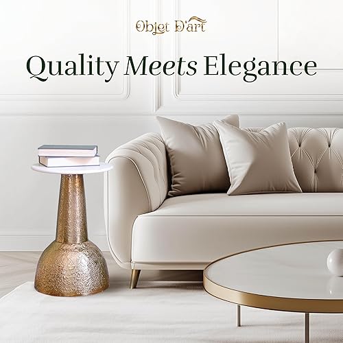 Miniatura 88 de OBJET D'ART ABEL, 21 pulgadas de altura, con acento metálico vintage, laterales, pedestal, coctail y bebidas para sala de estar y espacios pequeños