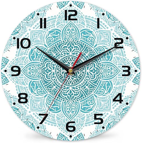 Miniatura 12 de Reloj para sala de estar, reloj de pared vintage con flores salvajes, reloj de pared de madera vintage, silencioso, sin tictac, funciona con pilas,