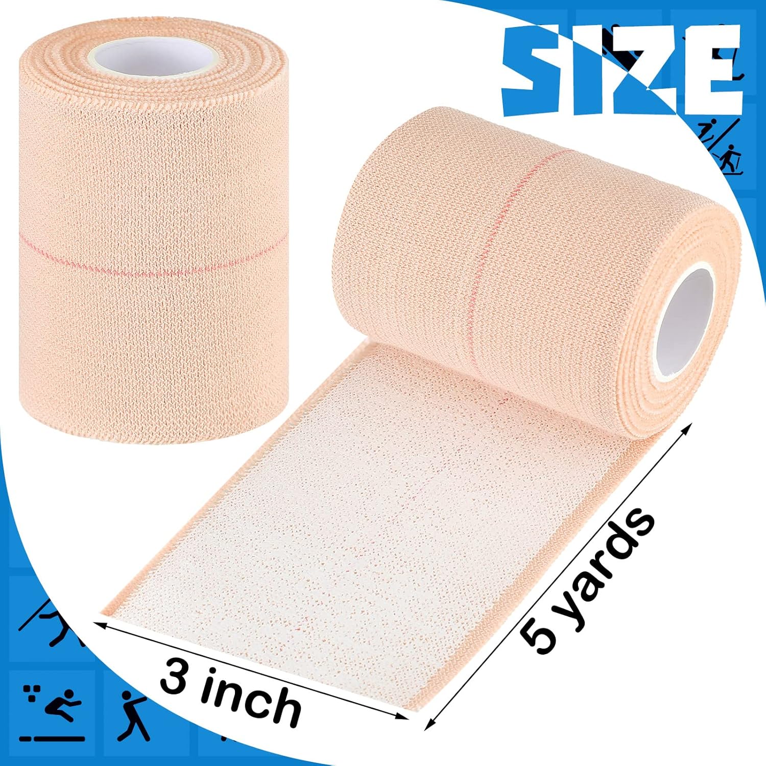 Nuanchu 16 Rolls Self Adhesive Cohesive Wrap Elastic Bandage, Horse Tape & Vet Tape for Pet, Cat & Dog, Athletic Wrap for Gym, Boxing, Ankle, Wrist & Knee Support(3 Inch x 5 Yard)