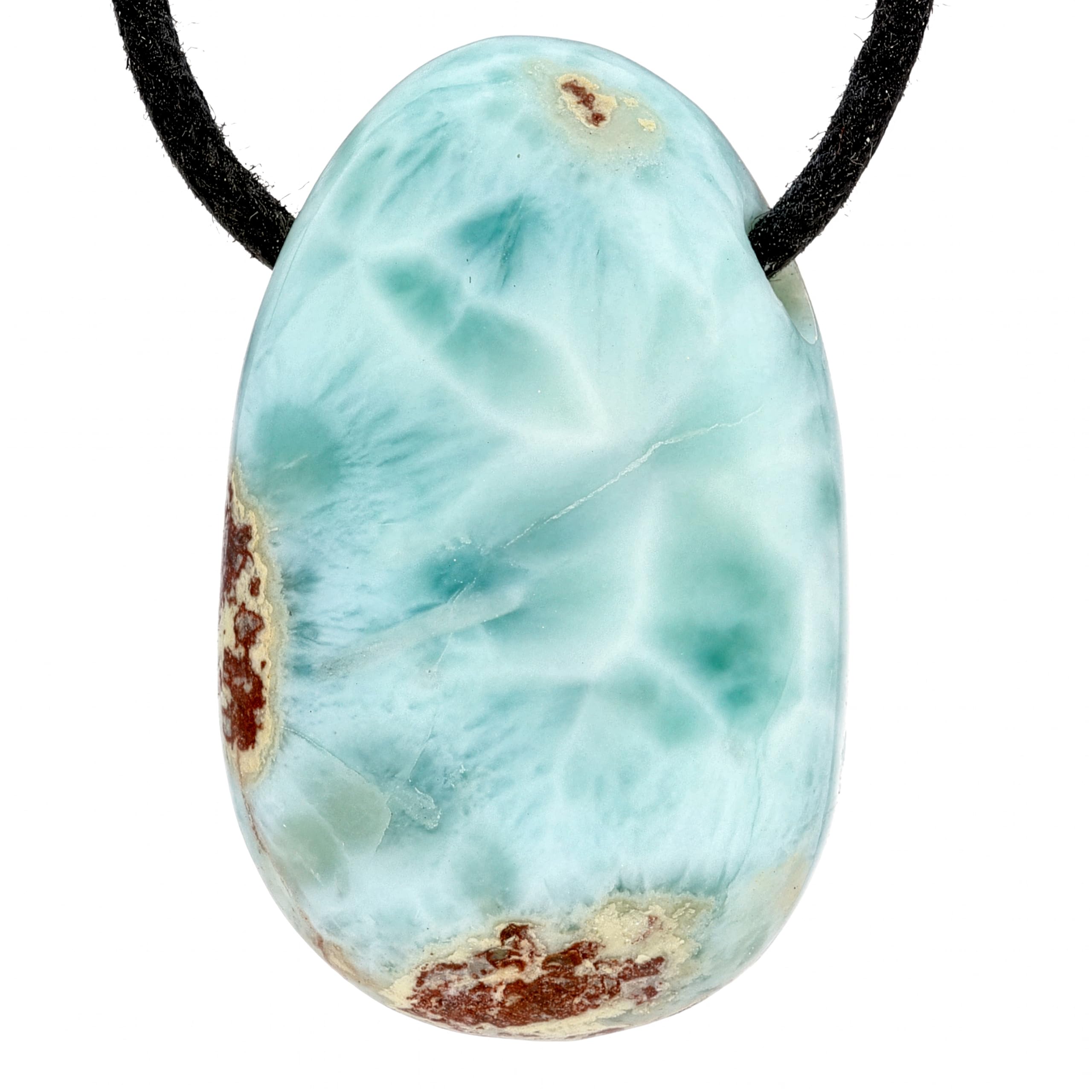 Larimar Tropfen Anhänger Kette Edelstein Heilstein Damen Herren
