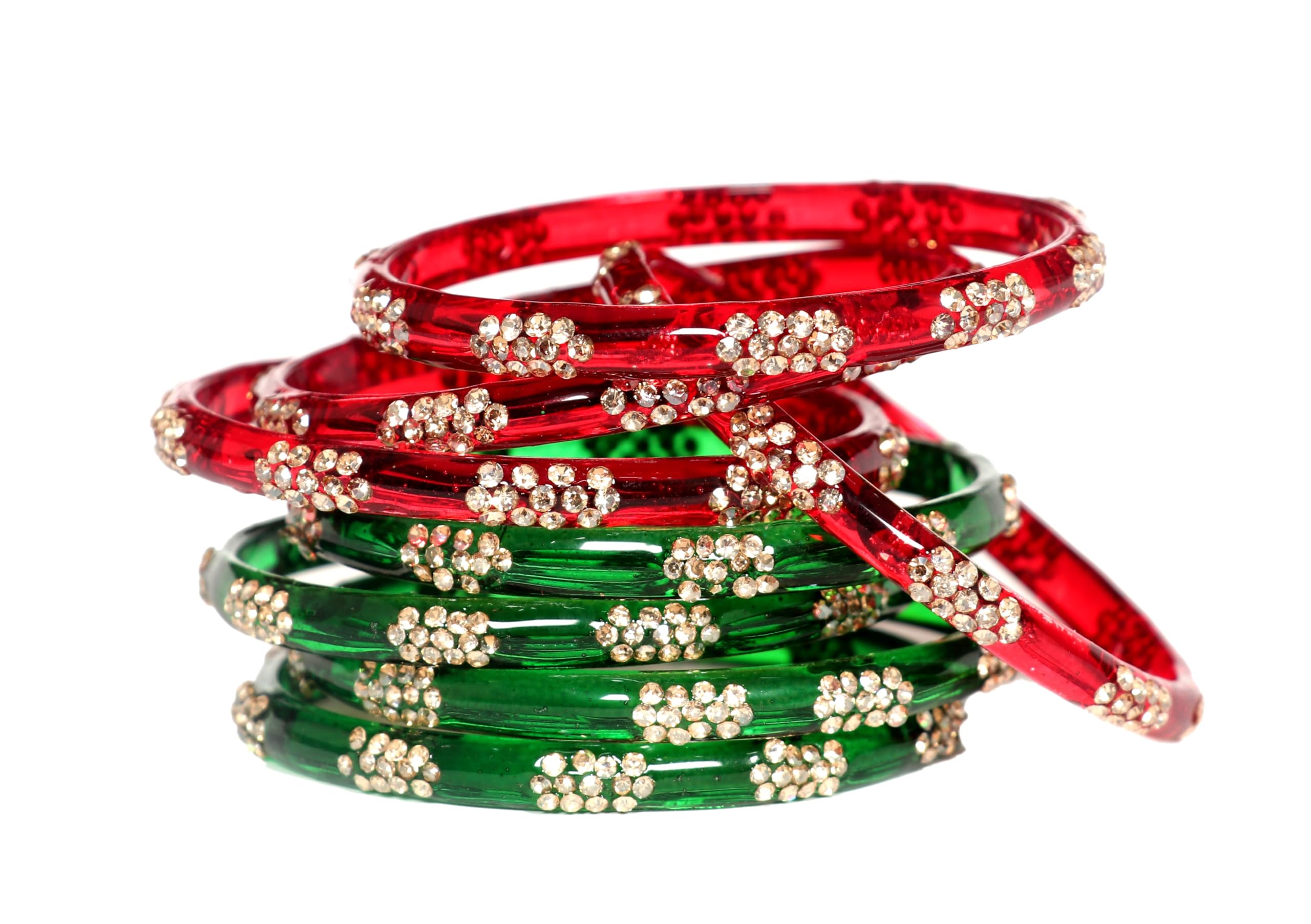 Swara Creations Designer Crystal Bangles for Women/Multicolor glossy finished bangles with Silver stonework bangles for women & girls(8Pcs)(SKU265) (B0DFTM599G) Amazon Price History, Amazon Price Tracker