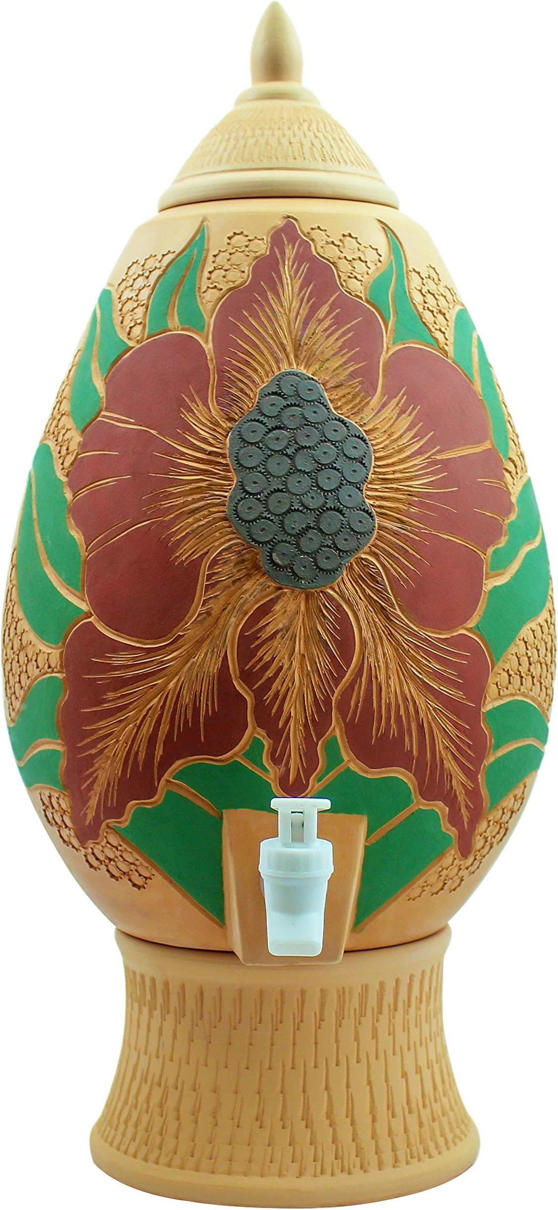 Clay Earthen Terracotta Mud Pot Mineralized Alkaline Drinking Water Dispenser Water Crock Water Cooler (Multicolor)